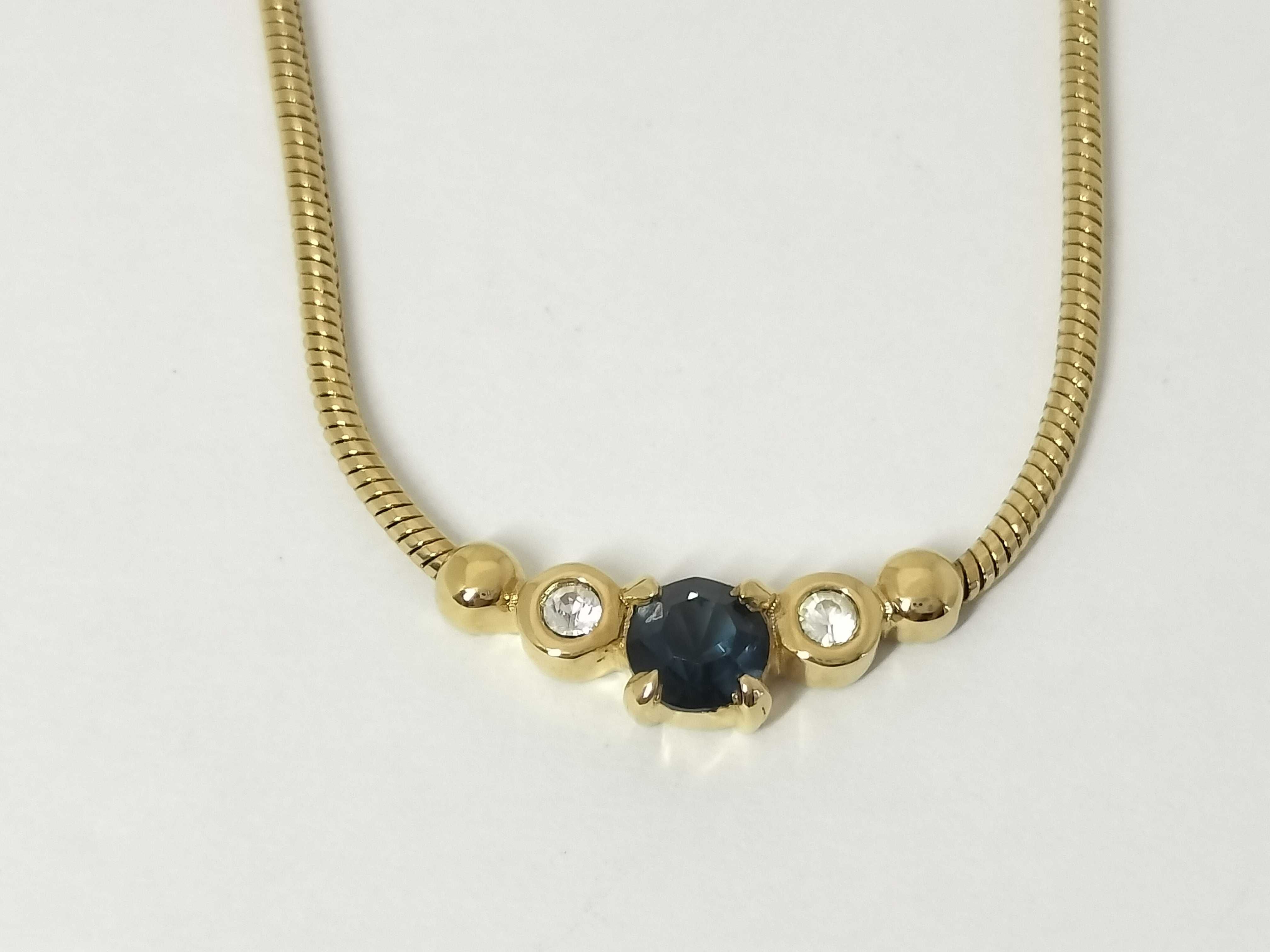 colored stone rhinestone necklace