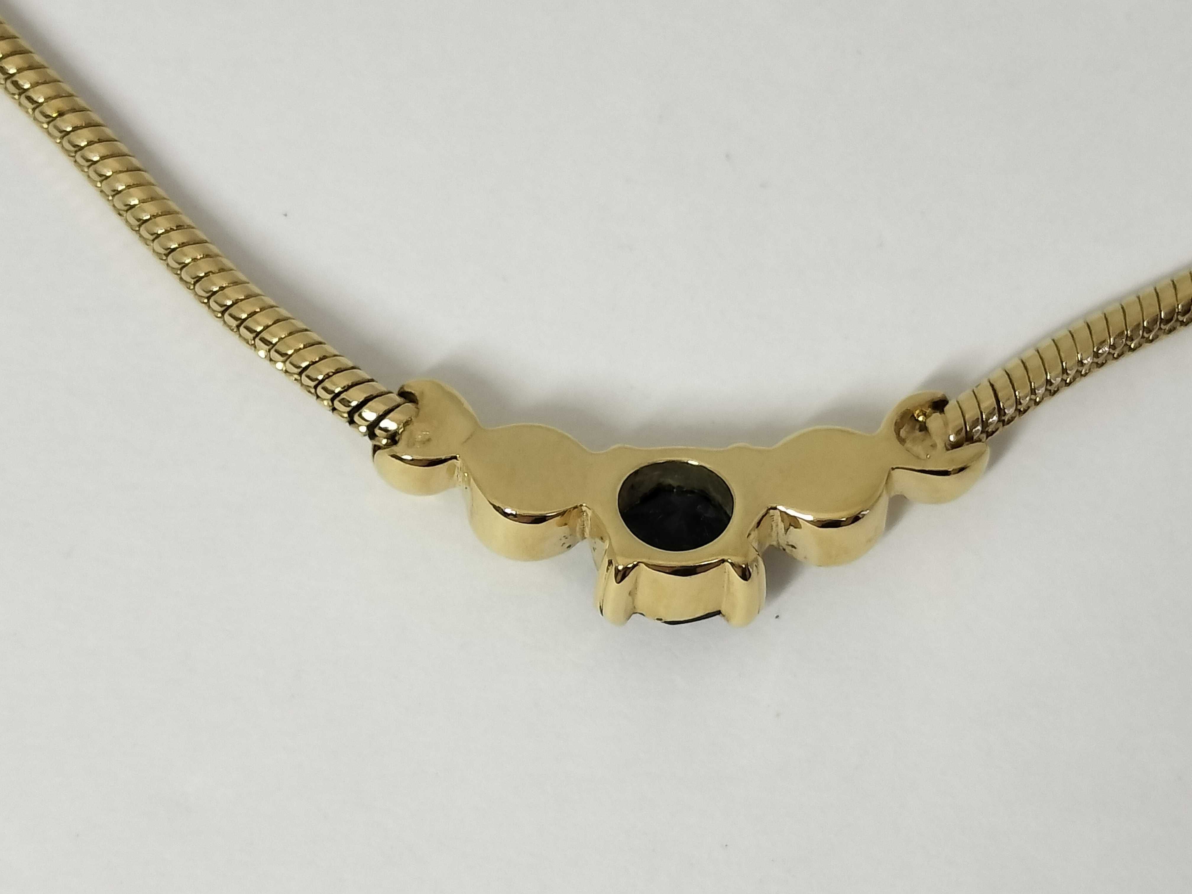 colored stone rhinestone necklace — view 2