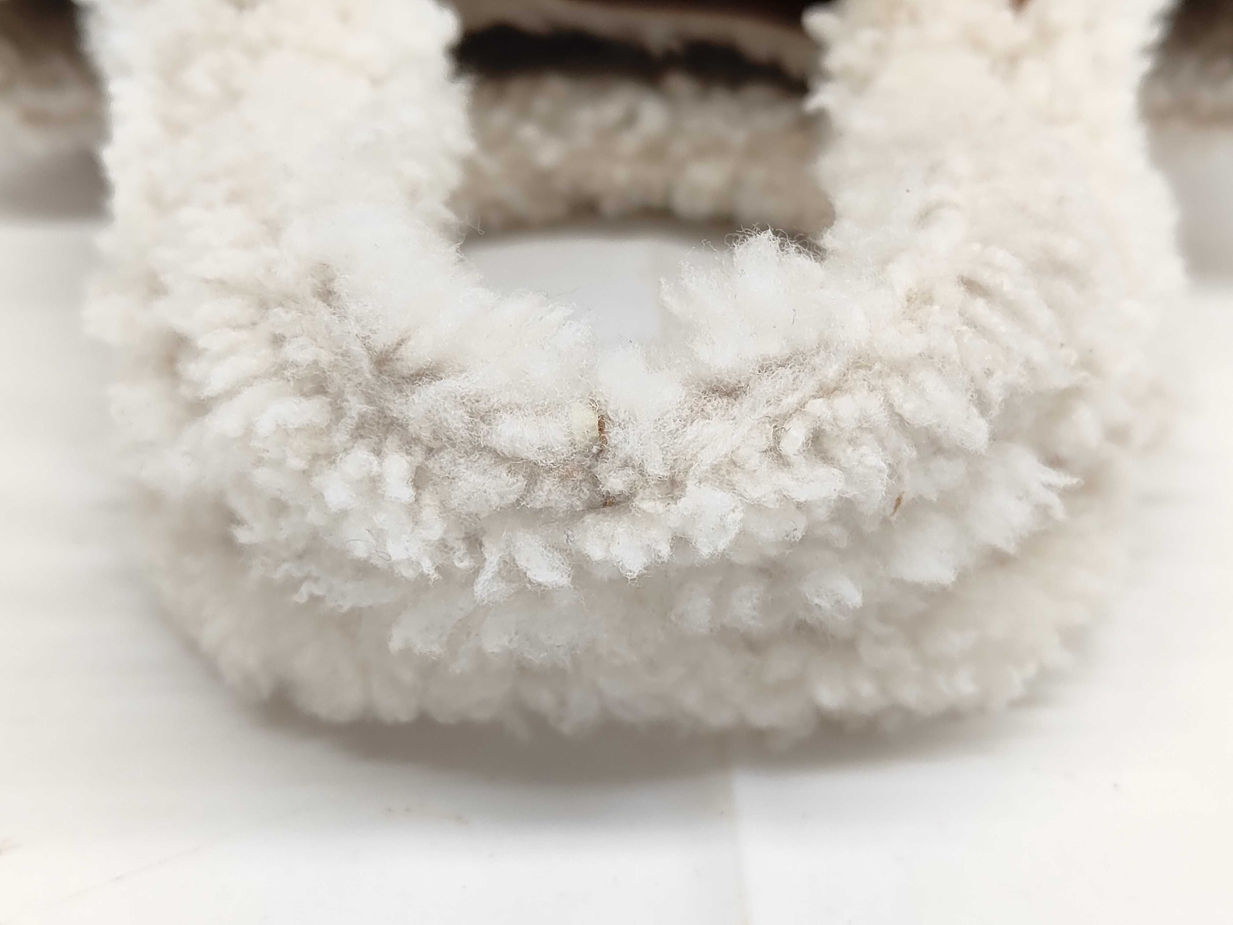 Leather Shearling Boa Handbag Brown Triangle Plate Bag — view 3