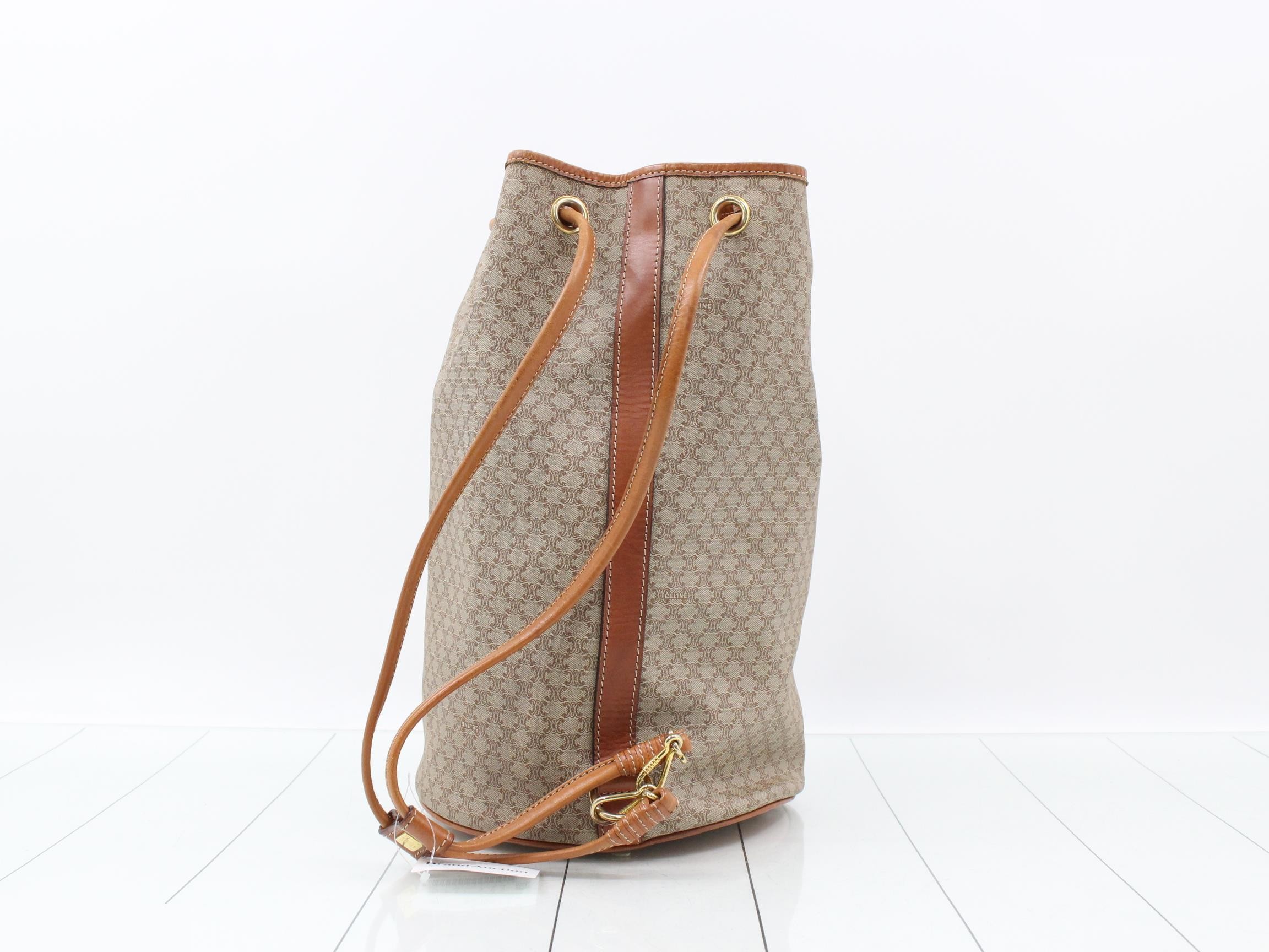 Macadam Leather Backpack, Beige — view 2