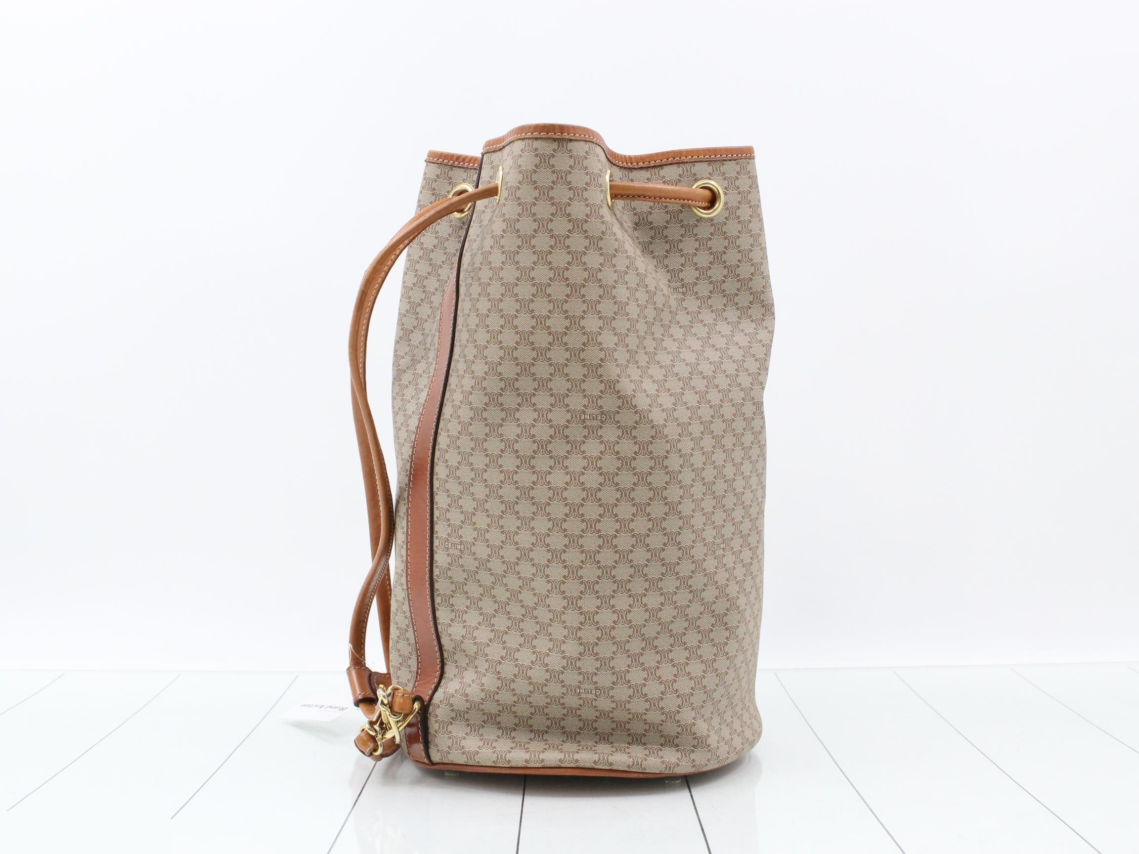 Macadam Leather Backpack, Beige — view 4