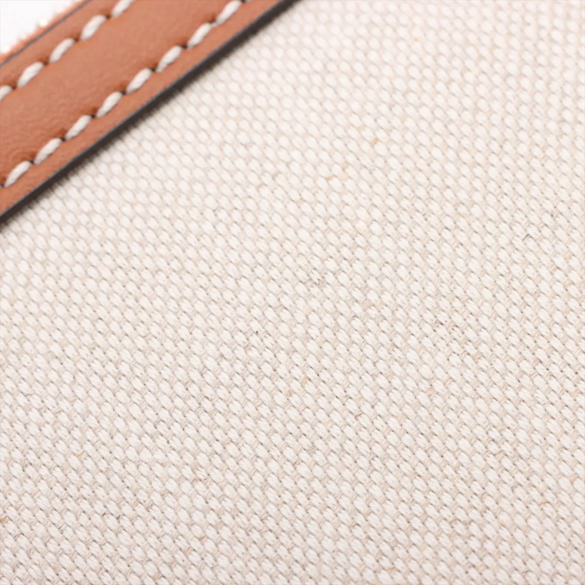 logo print canvas x leather clutch bag beige x brown 777165 — view 8