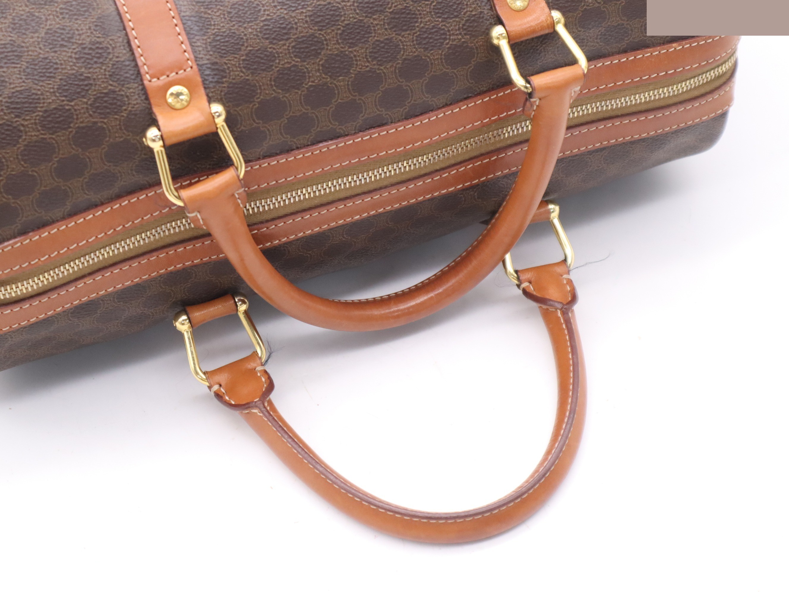 Leather Macadam handbag, brown, gold hardware — view 6