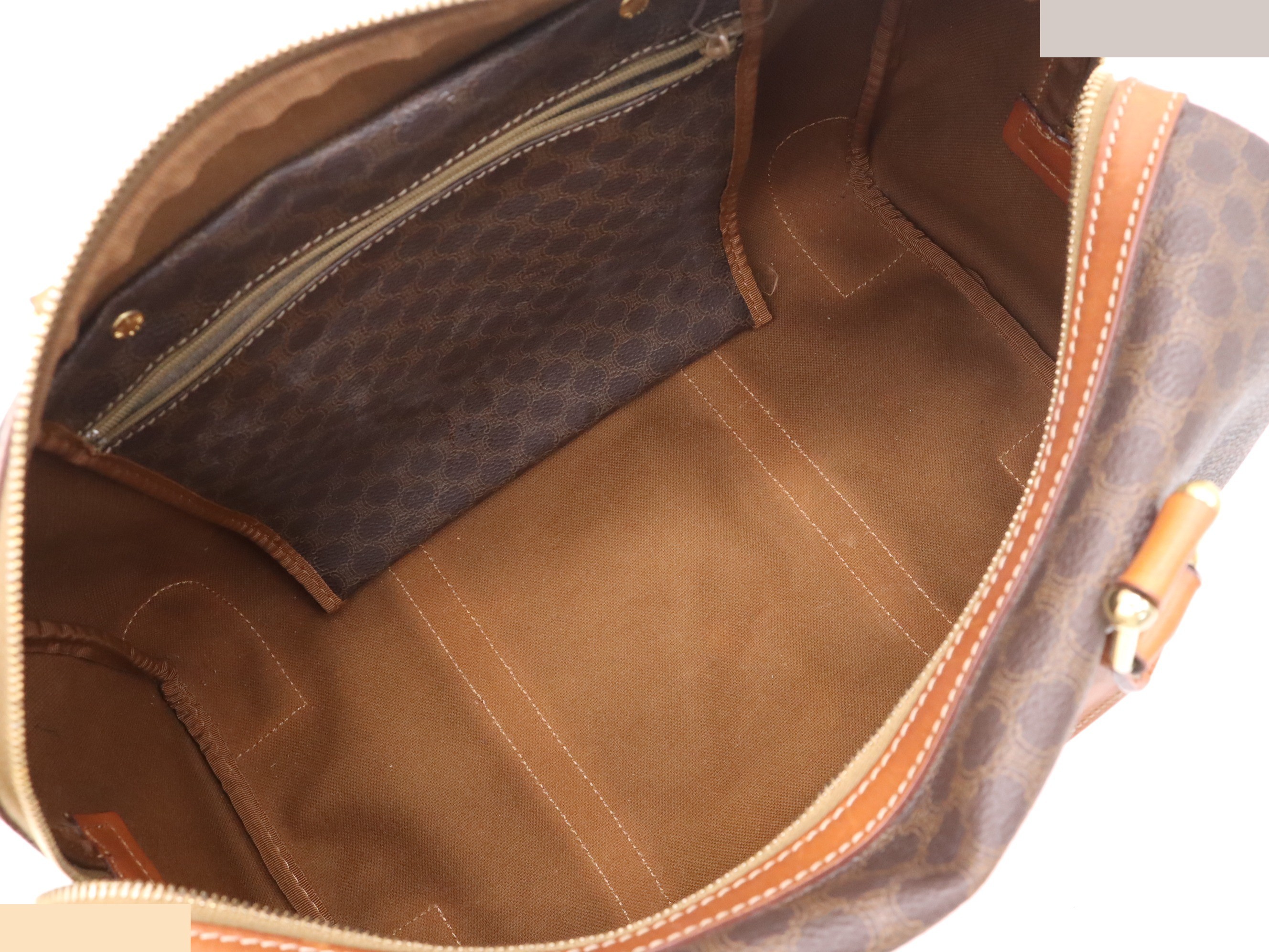 Leather Macadam handbag, brown, gold hardware — view 7