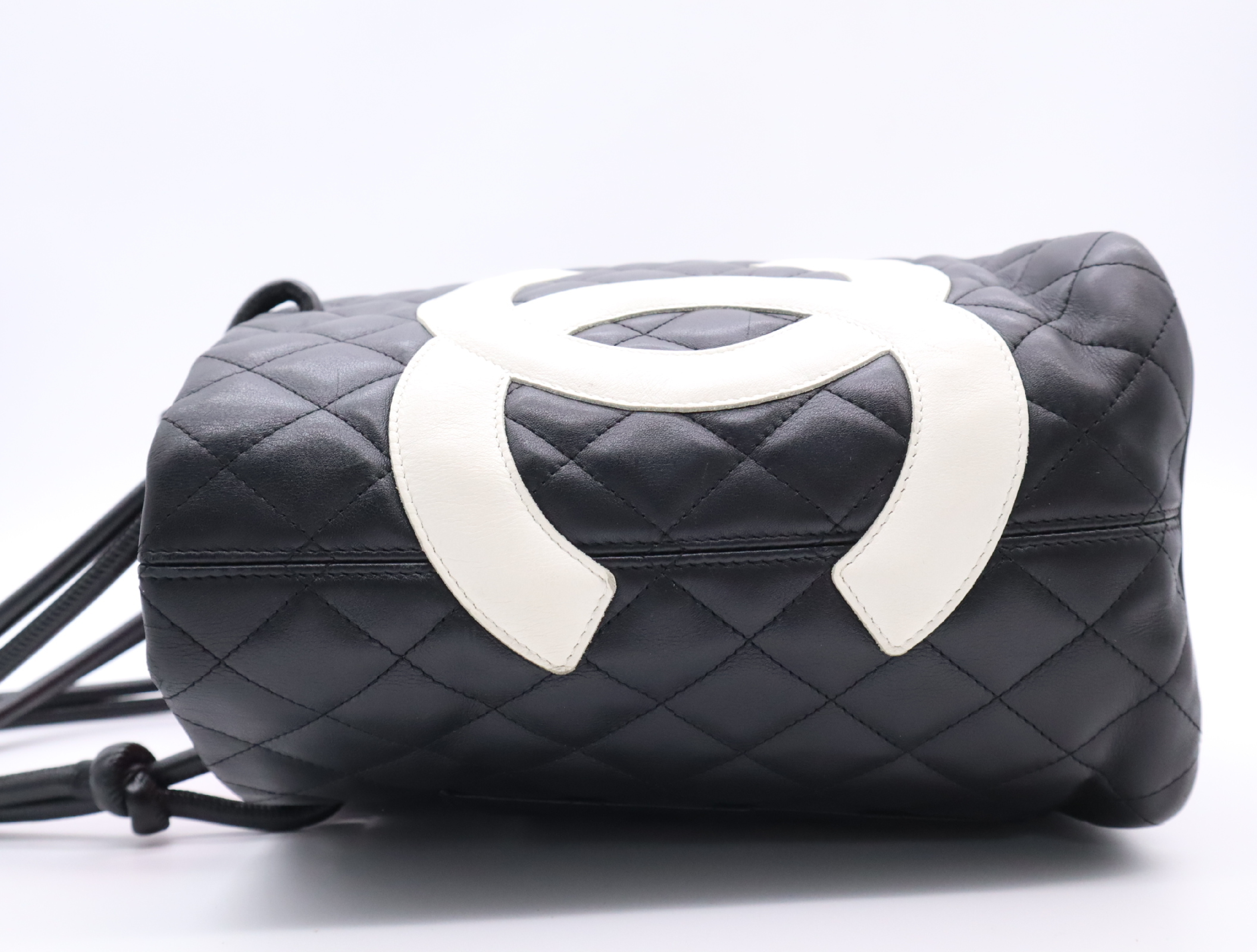 Leather Cambon Line Tote Bag, Black, Silver Hardware, with Seal and Card. — view 3