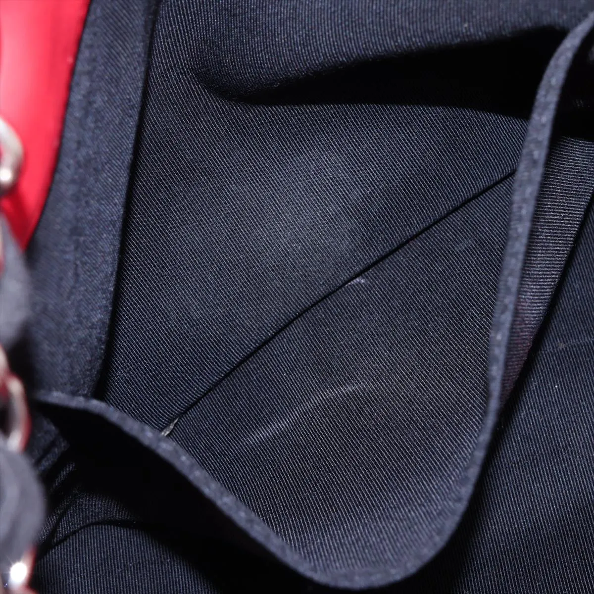 Mademoiselle Patent Leather Chain Tote Bag, Red, Silver Hardware, Item No. 14485379, Series No. 14 — view 8
