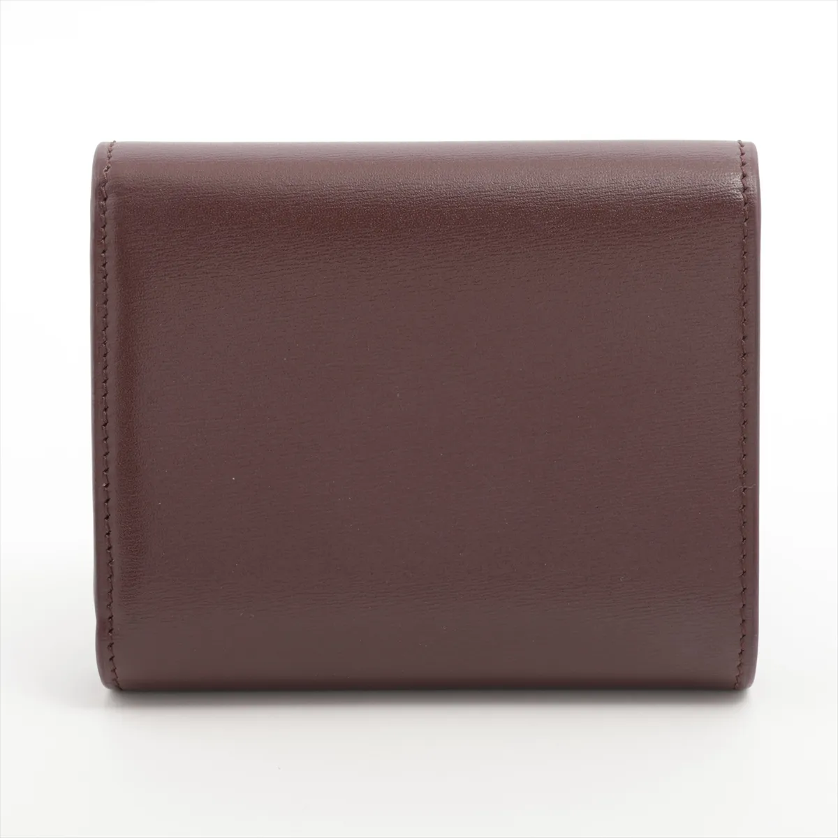 Triomphe Small Flap Wallet Leather Compact Wallet Brown — view 2