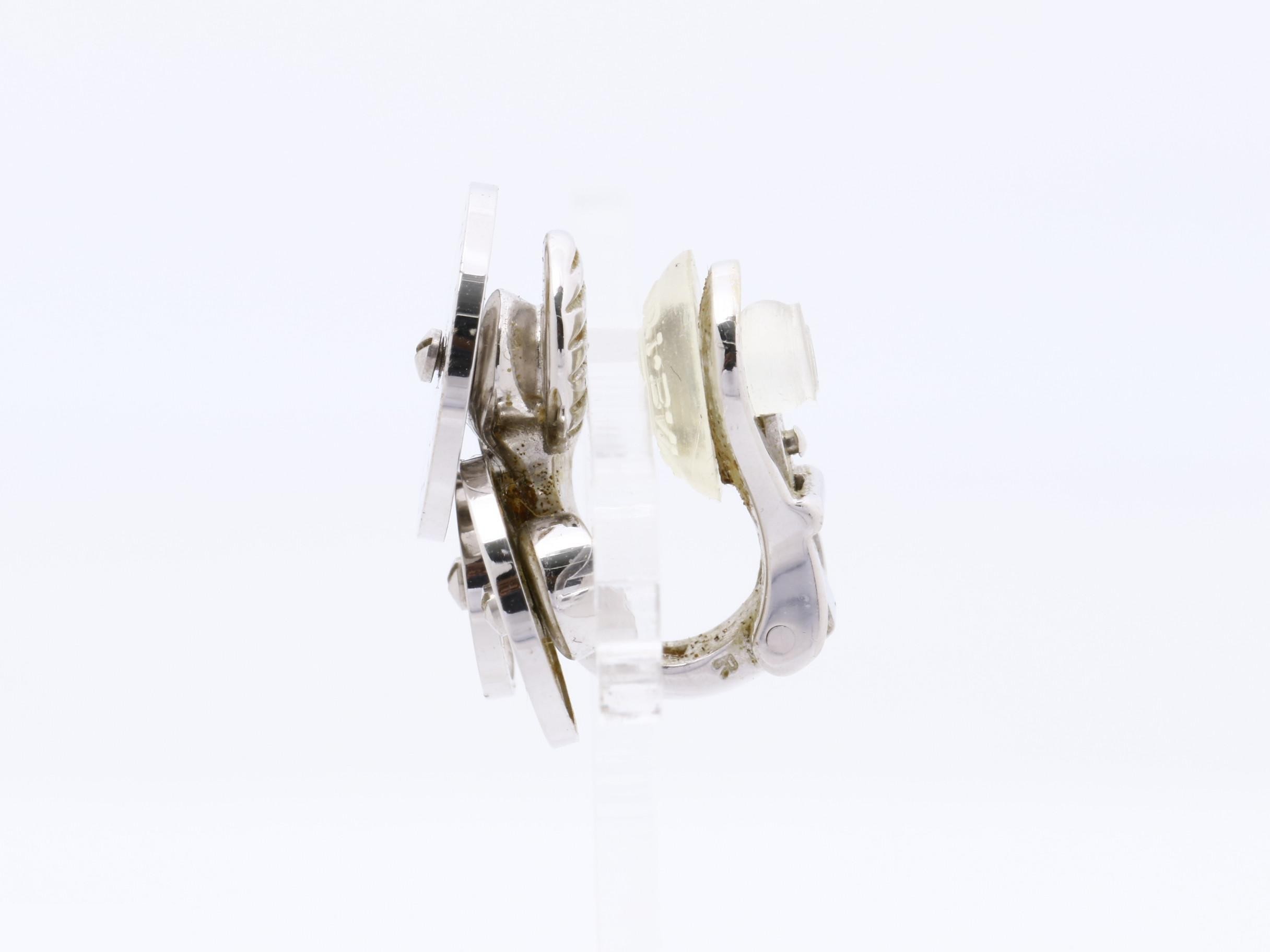 Cycladic (precious metal) earring (single earring) - 750WG / 8.1g (including silicone part) — view 5