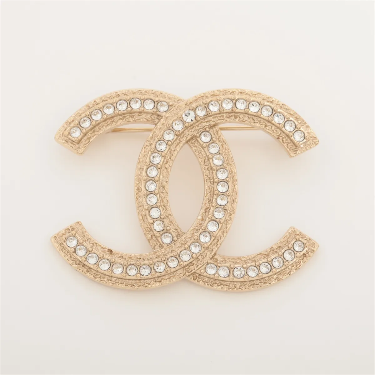 Coco Mark B23P Brooch, GP x Rhinestone, Gold,