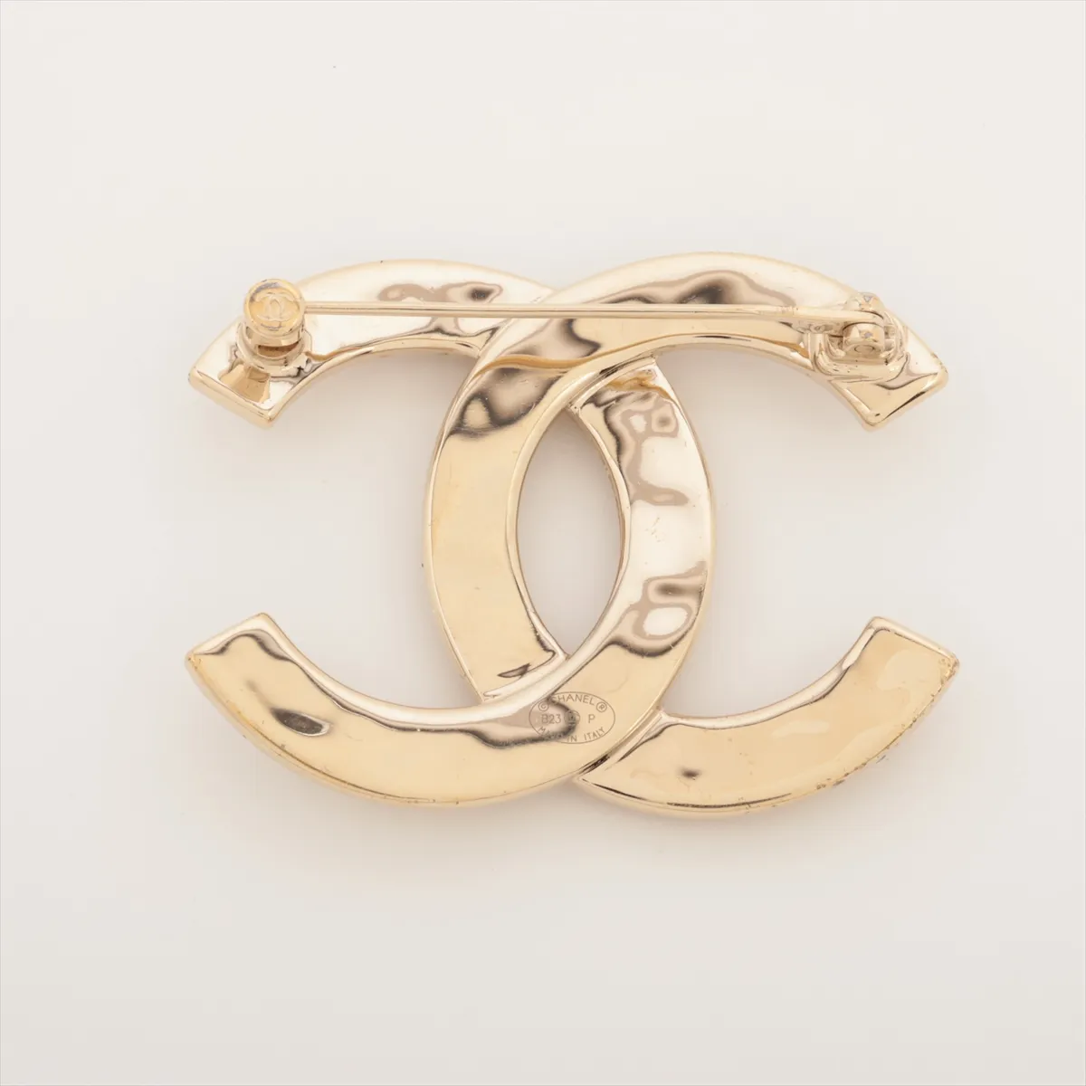 Coco Mark B23P Brooch, GP x Rhinestone, Gold, — view 2