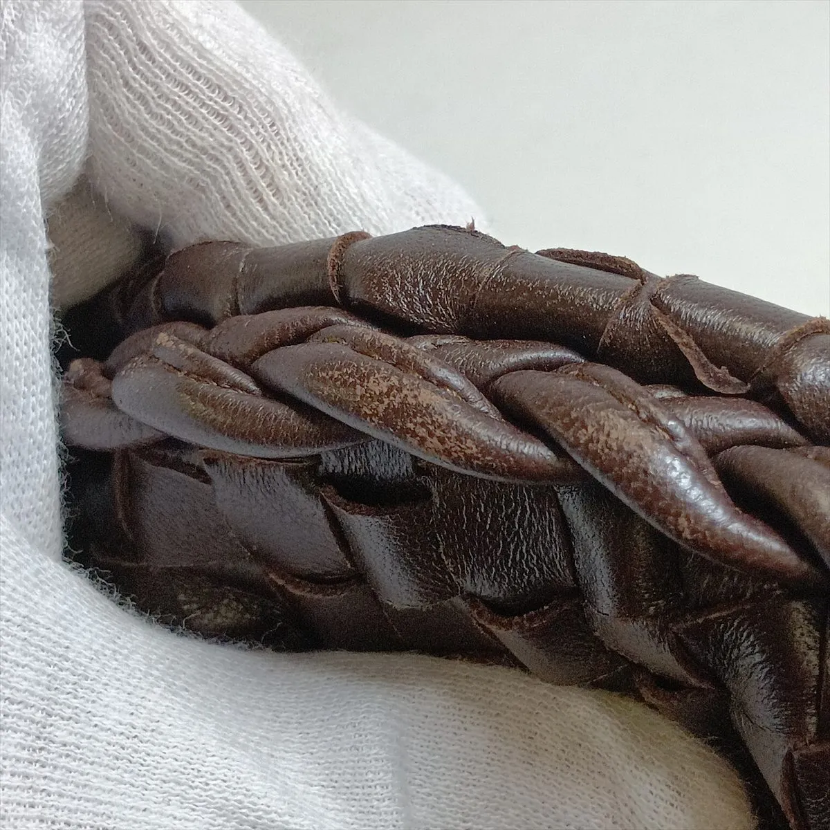 Intrecciato Hobo Leather Shoulder Bag, Brown — view 14