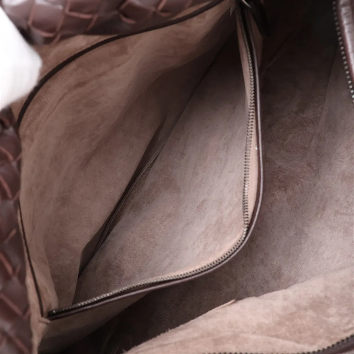 Intrecciato Hobo Leather Shoulder Bag, Brown — view 8