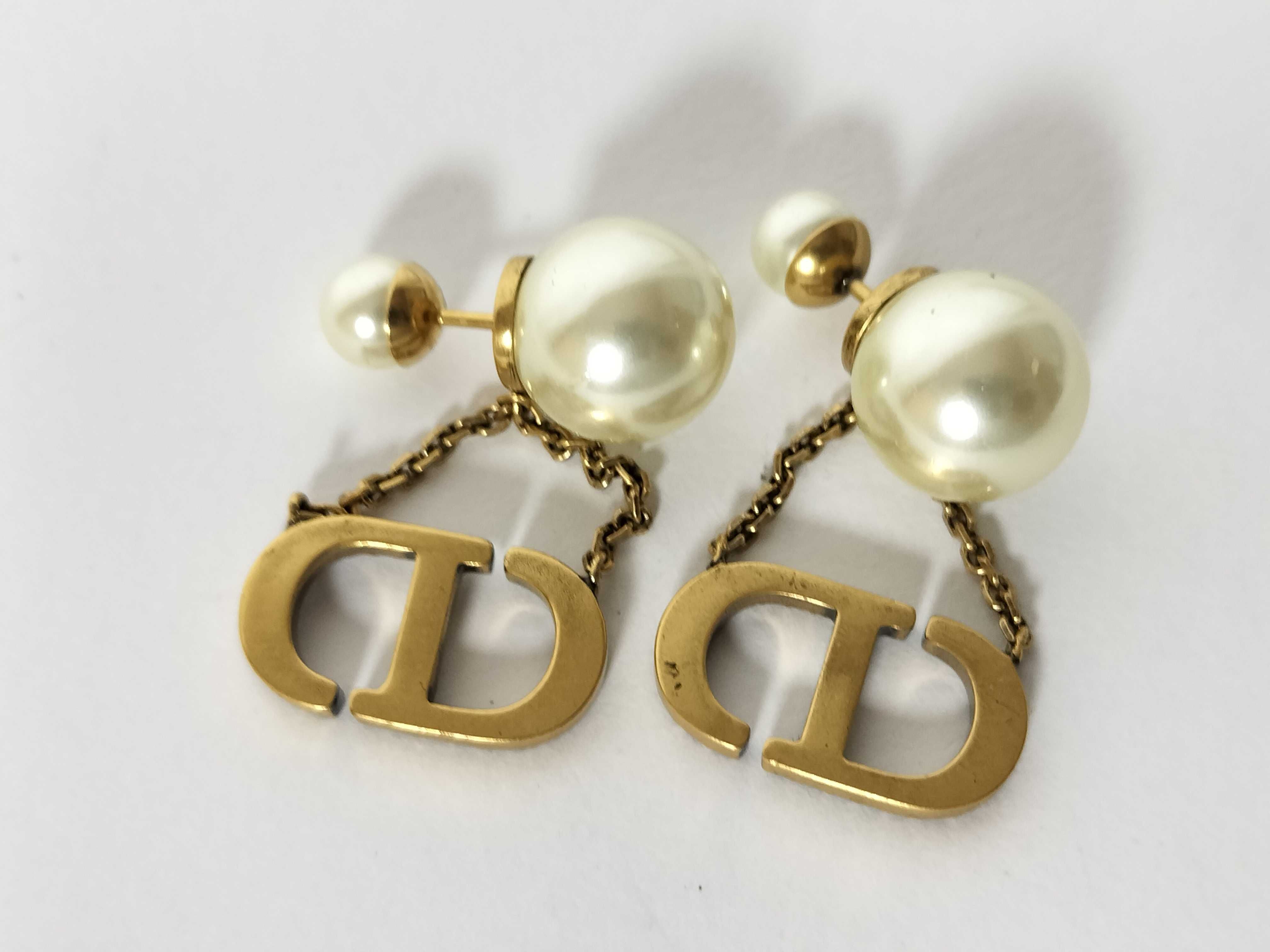 Tribal Pearl Rhinestone Earrings — view 2