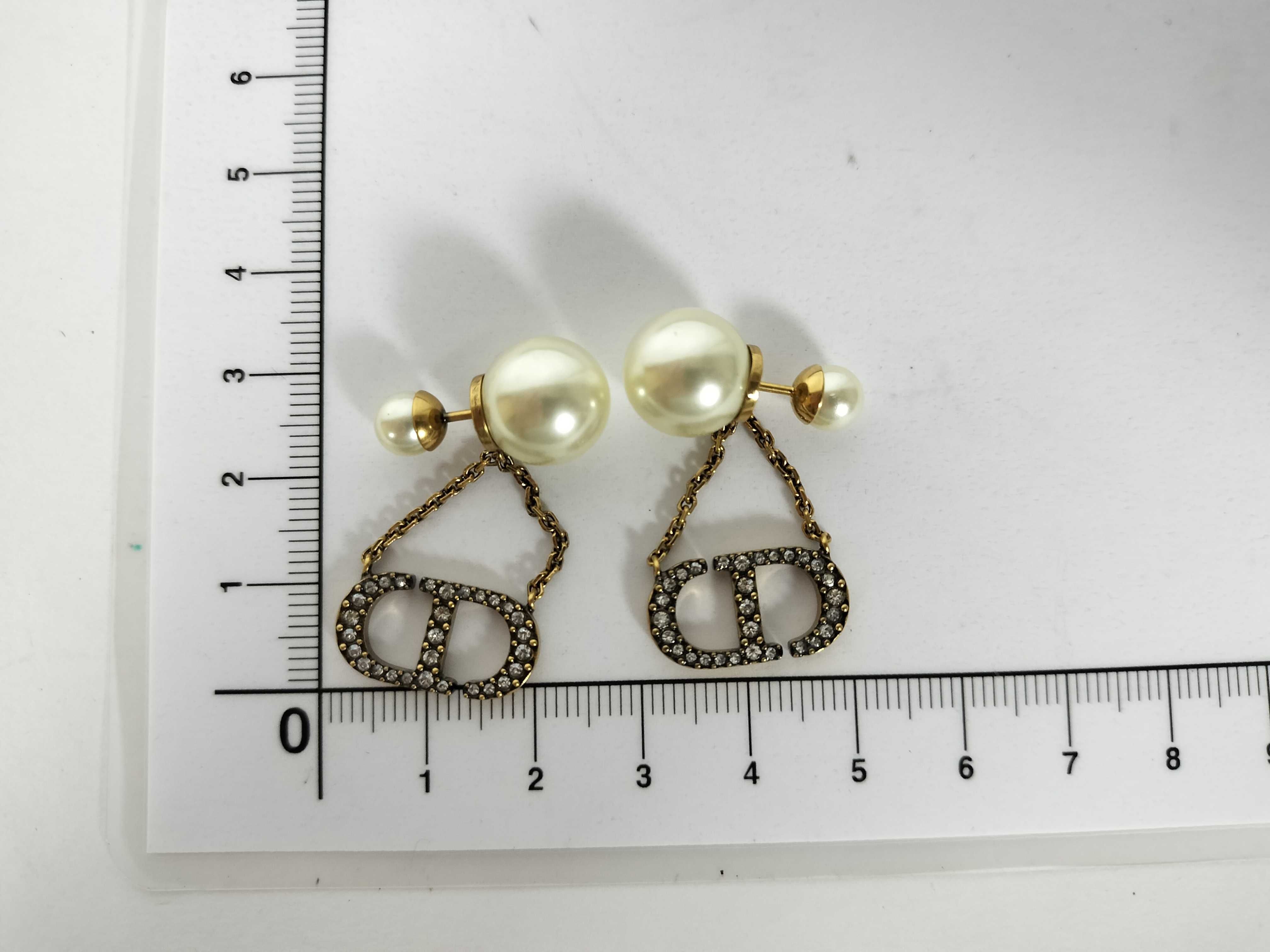 Tribal Pearl Rhinestone Earrings — view 4