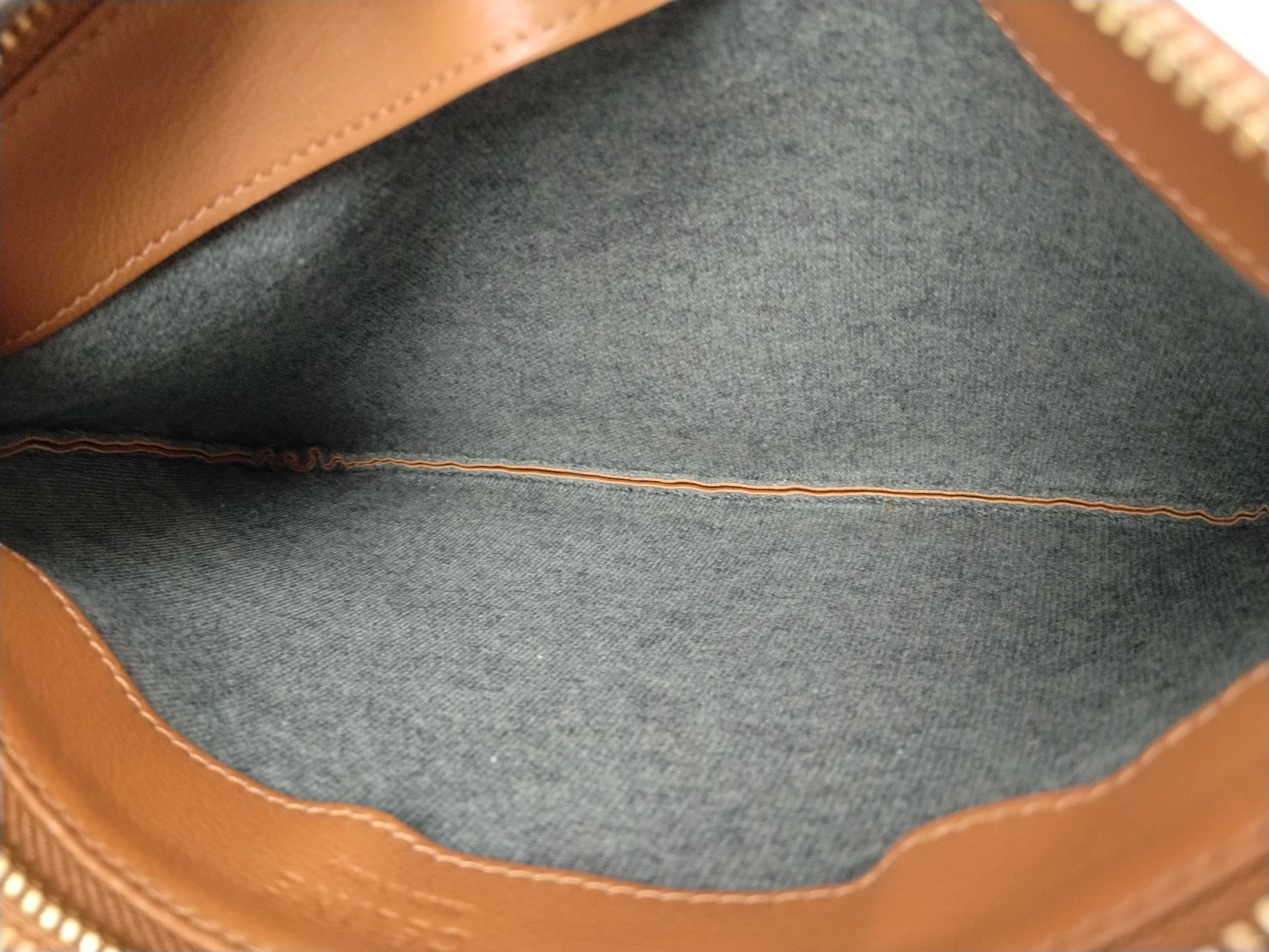 Trio Small Leather Shoulder Bag Pouch Brown Shoulder Bag — view 9
