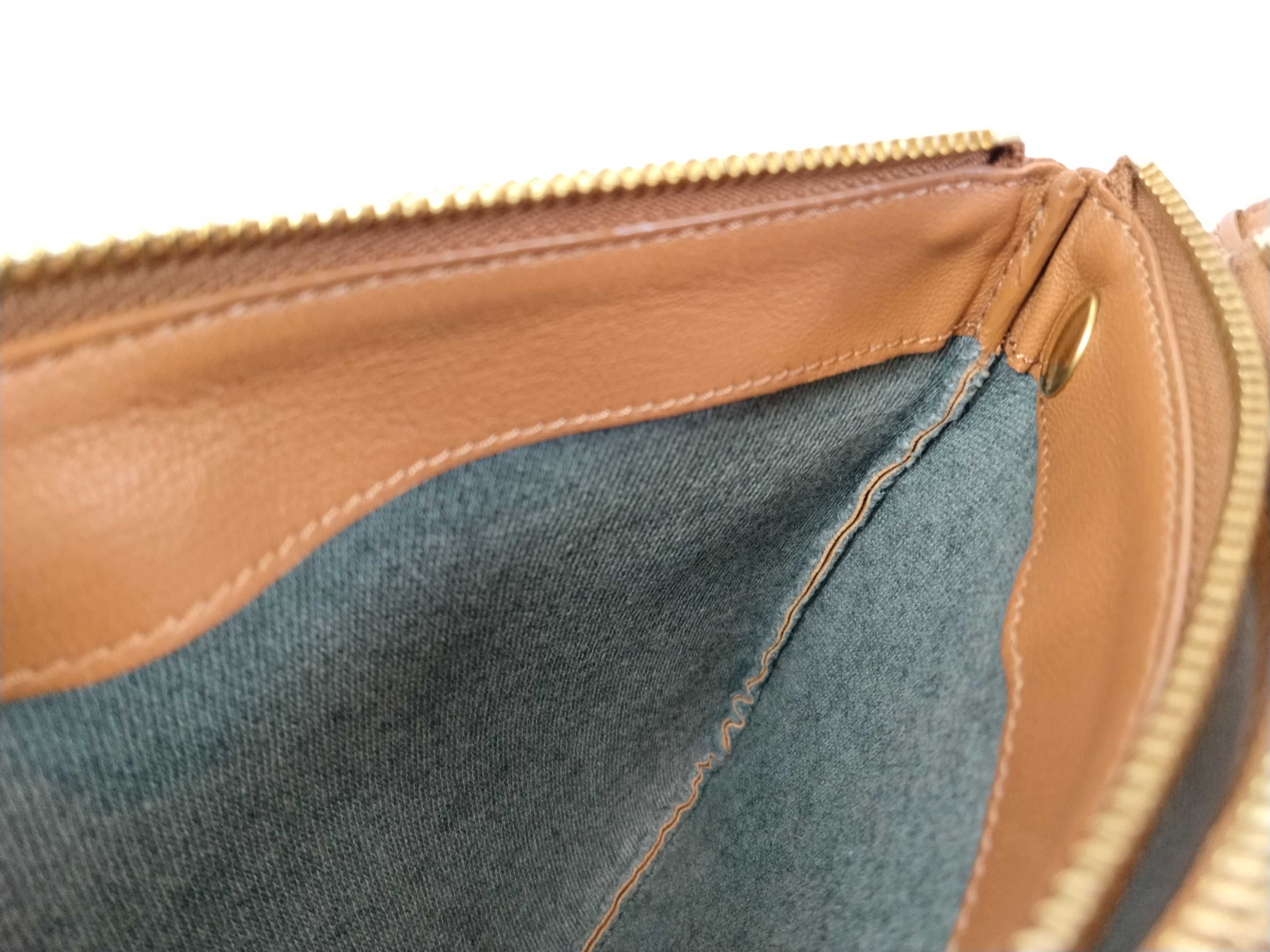 Trio Small Leather Shoulder Bag Pouch Brown Shoulder Bag — view 10