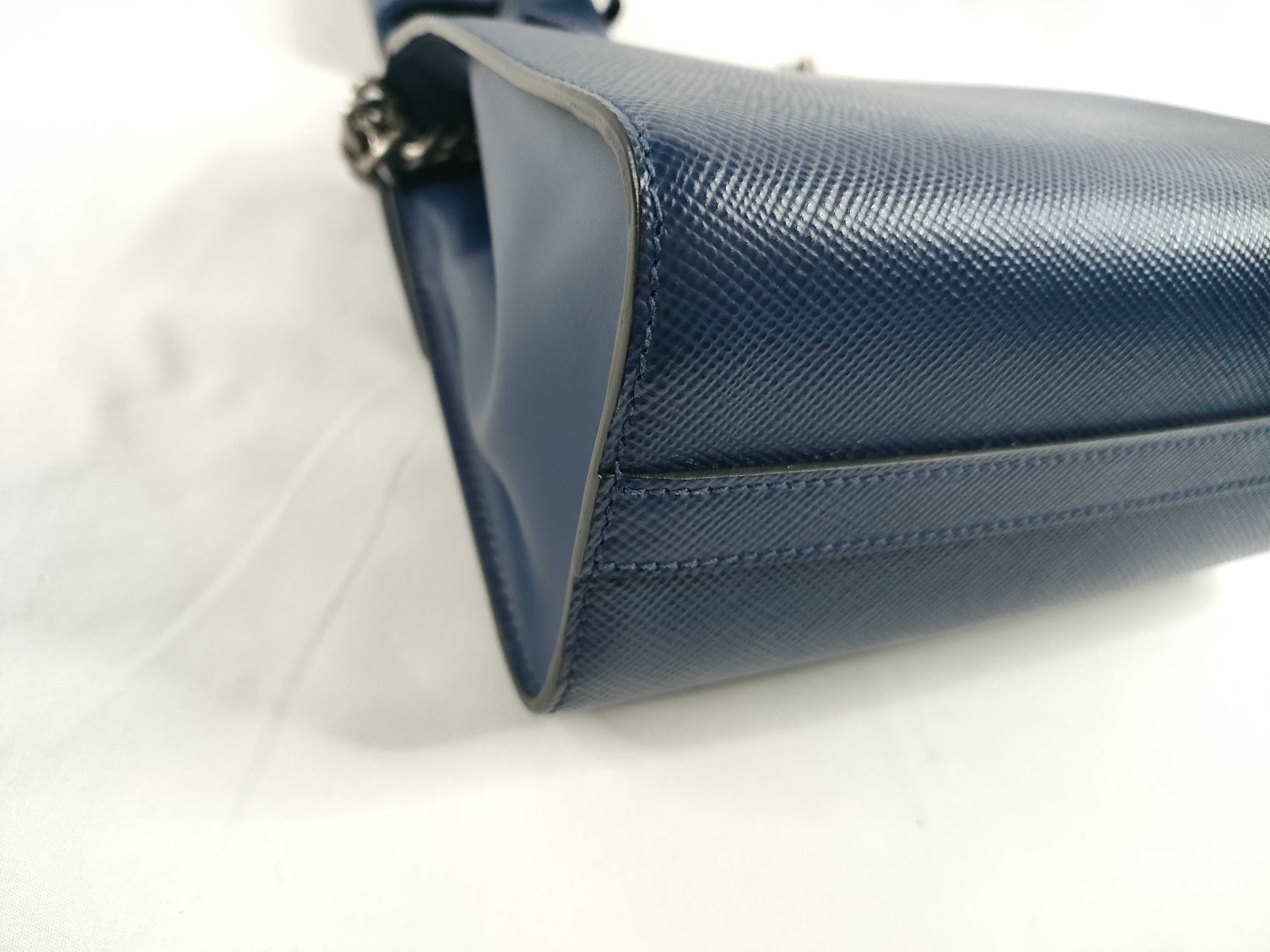 Monochrome Blue Calfskin Medium Robot Shoulder Bag — view 3
