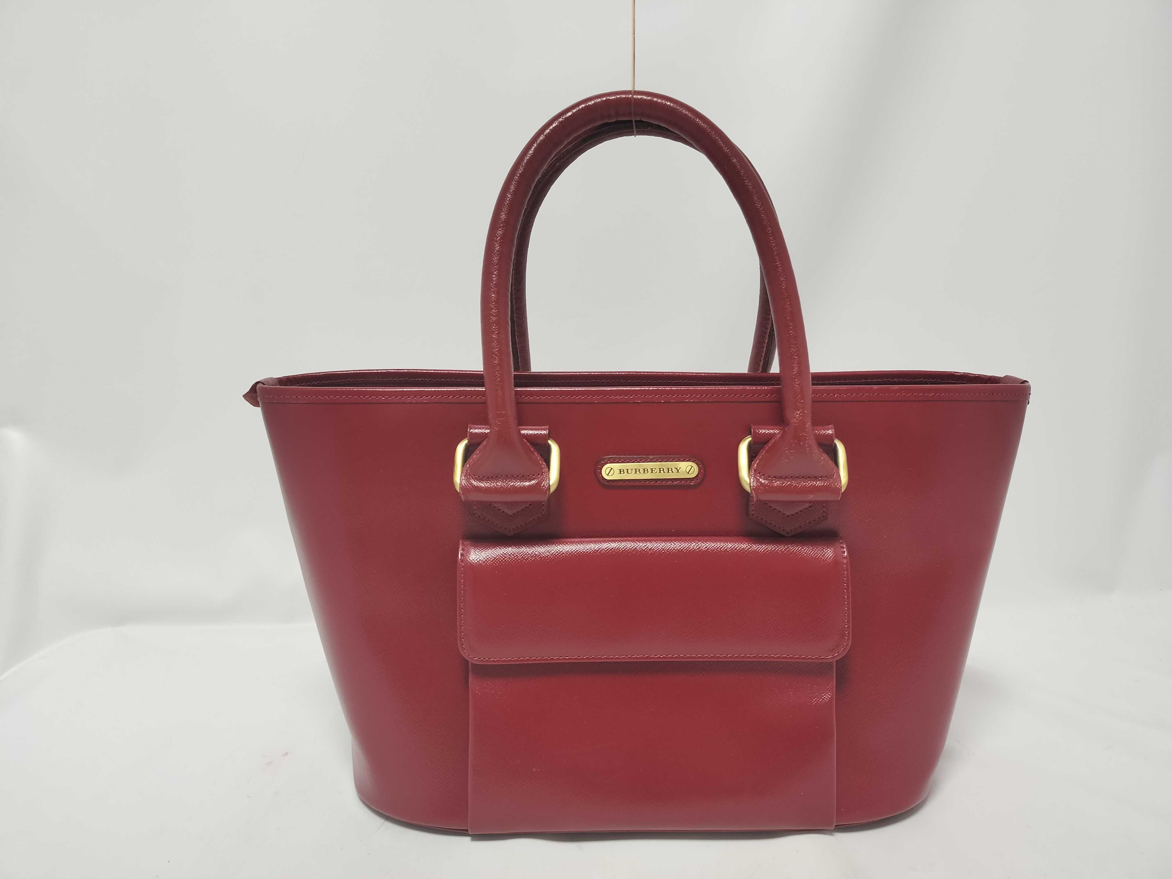 HAND LEATHER RED TOTE BAG