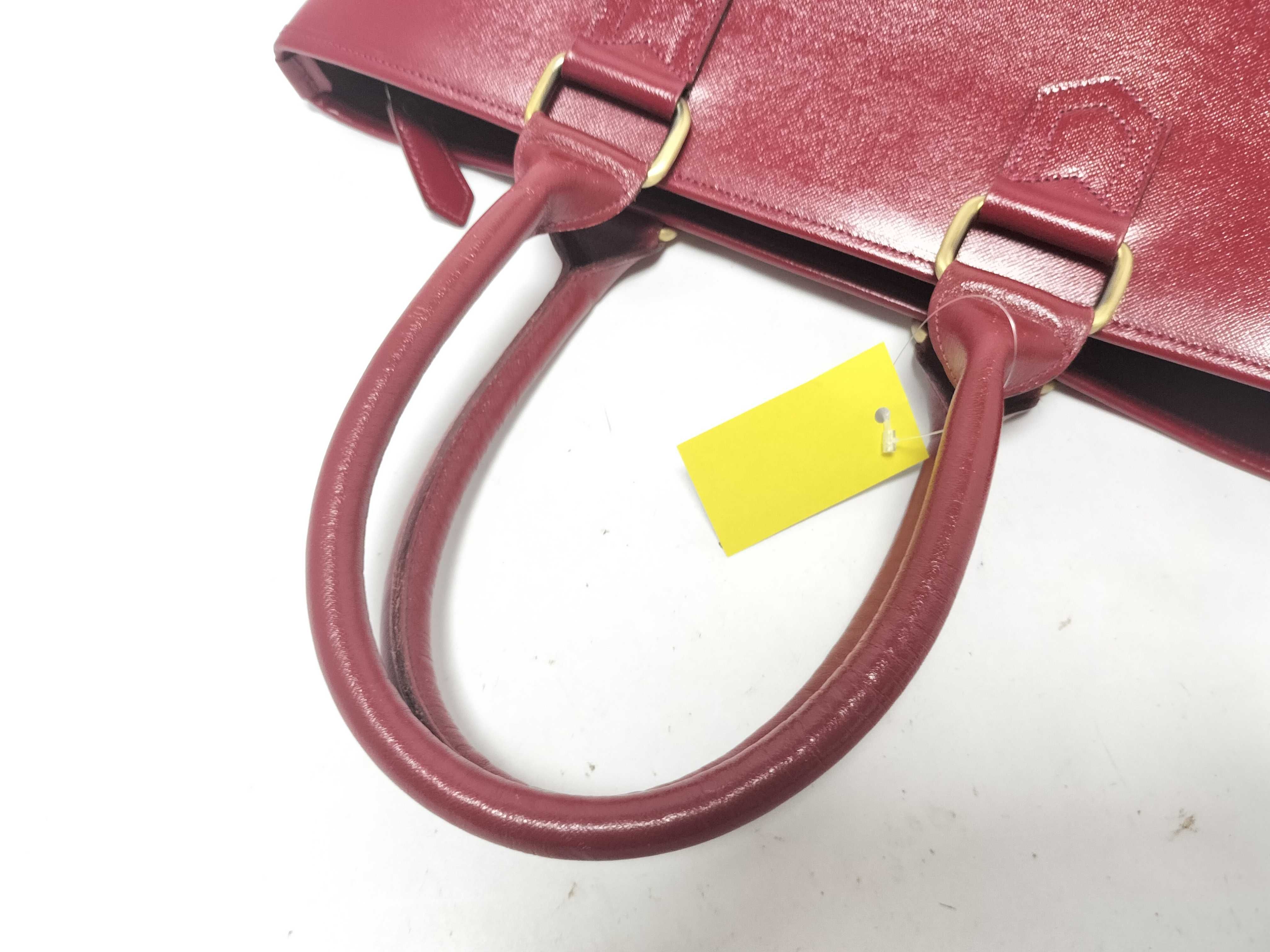 HAND LEATHER RED TOTE BAG — view 3