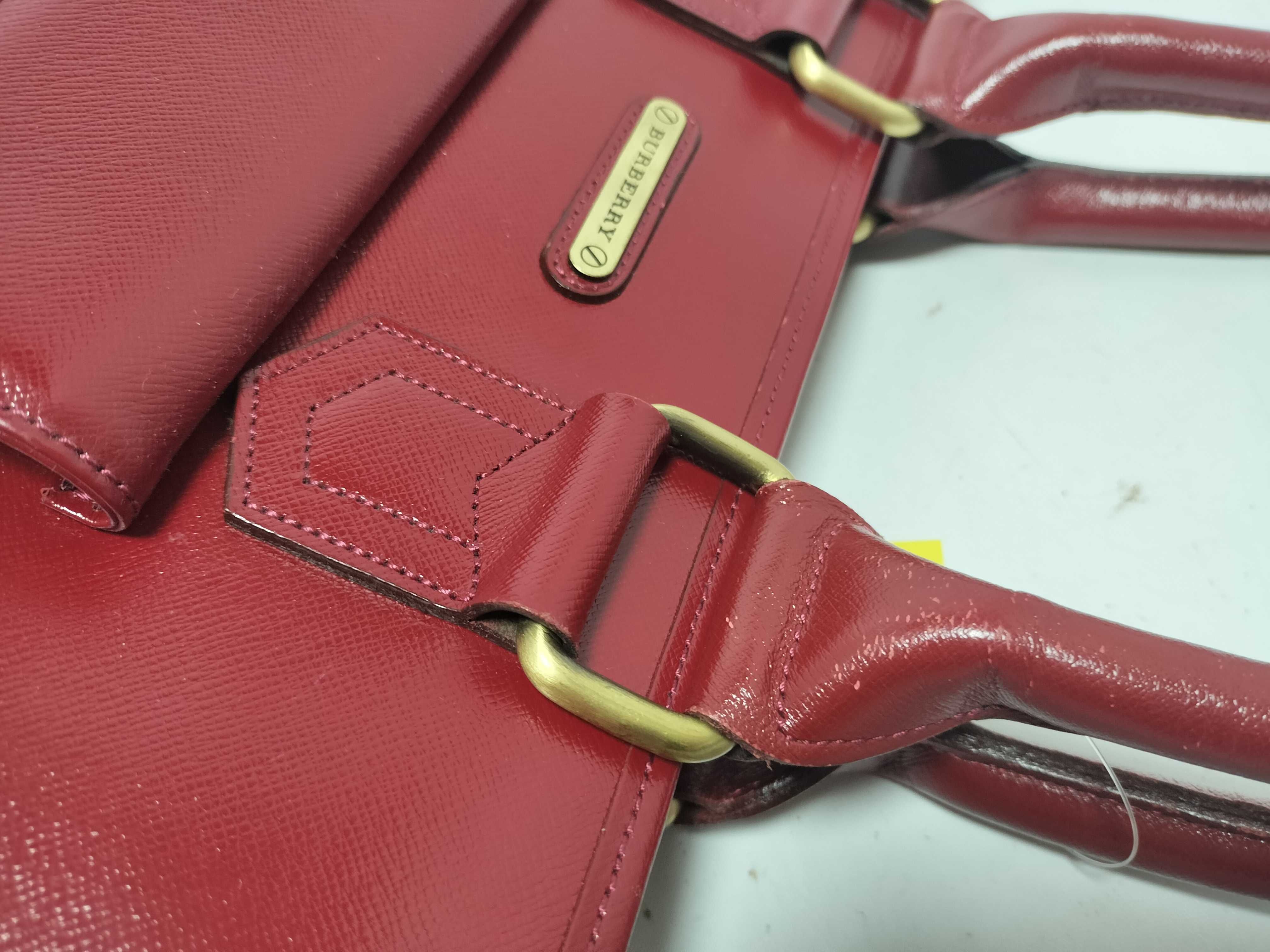 HAND LEATHER RED TOTE BAG — view 5