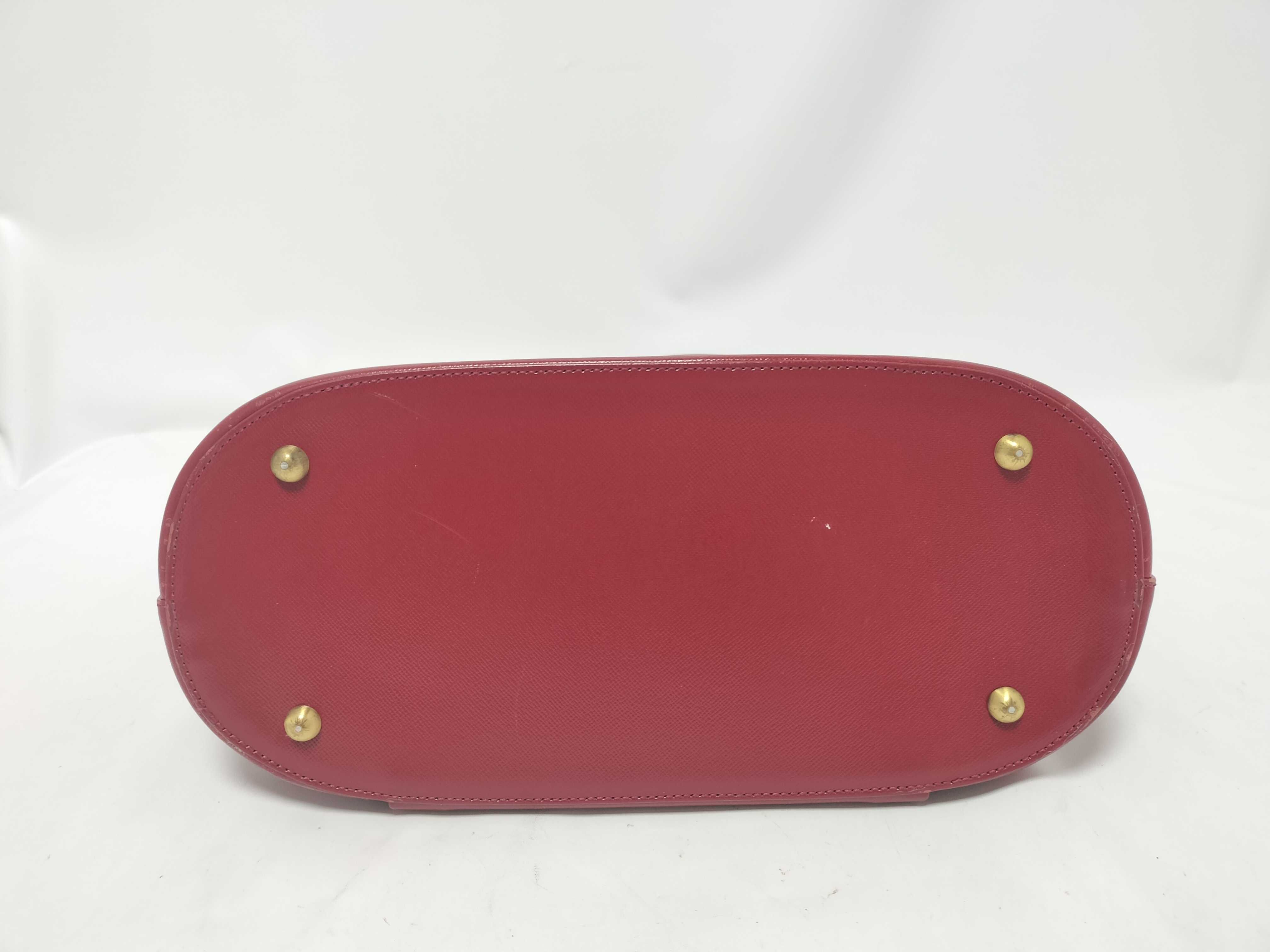 HAND LEATHER RED TOTE BAG — view 6