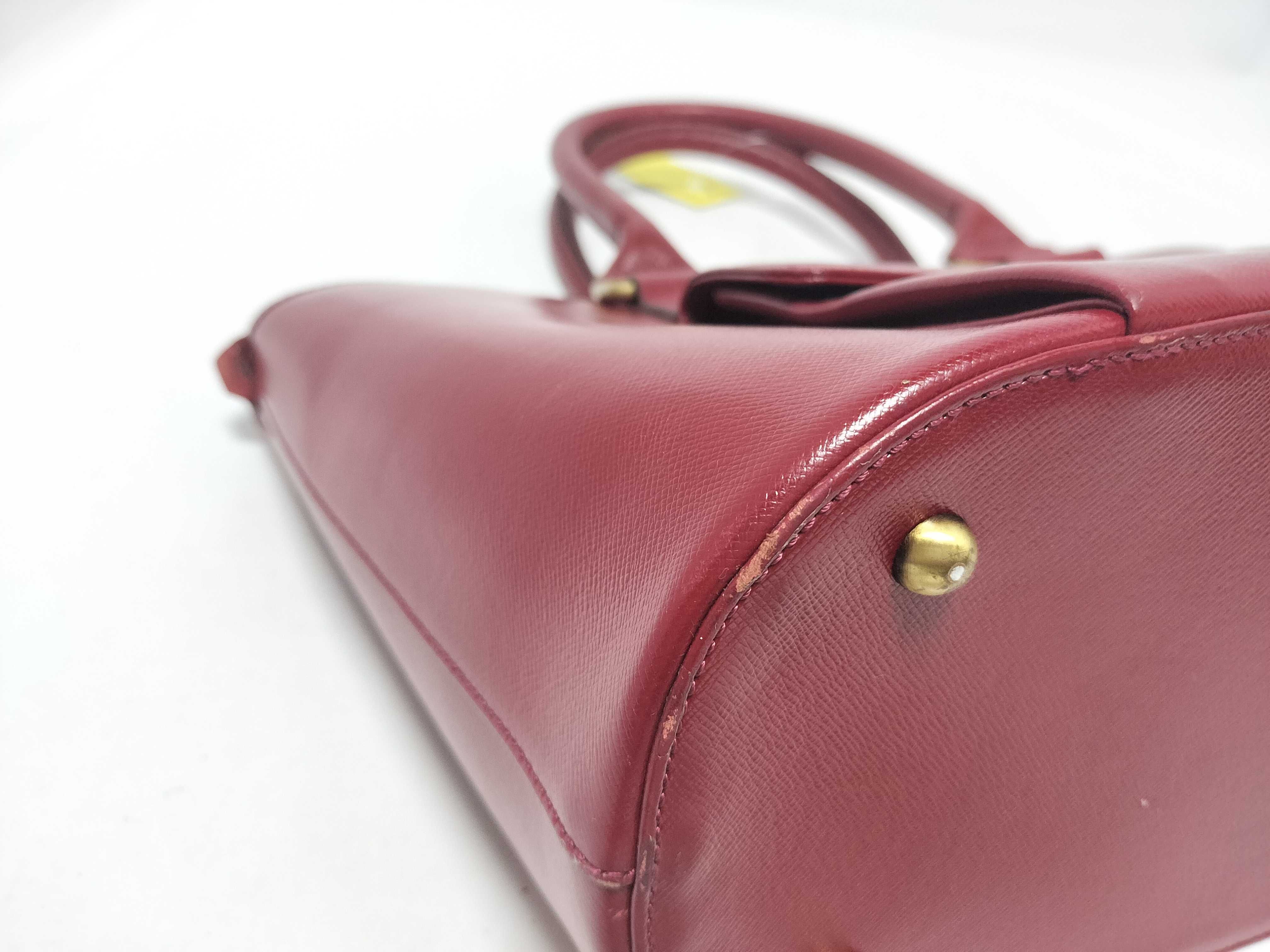 HAND LEATHER RED TOTE BAG — view 7