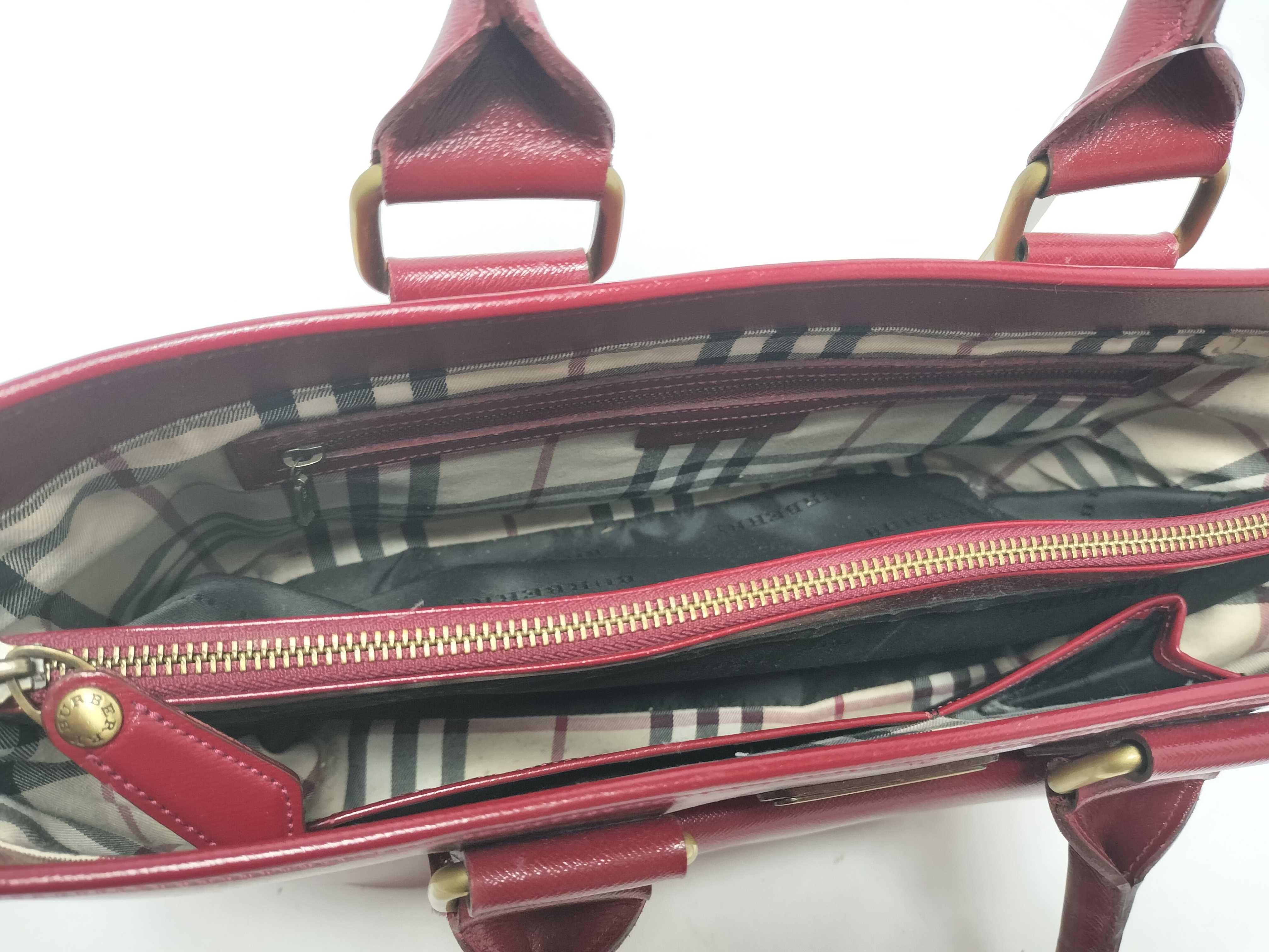 HAND LEATHER RED TOTE BAG — view 8