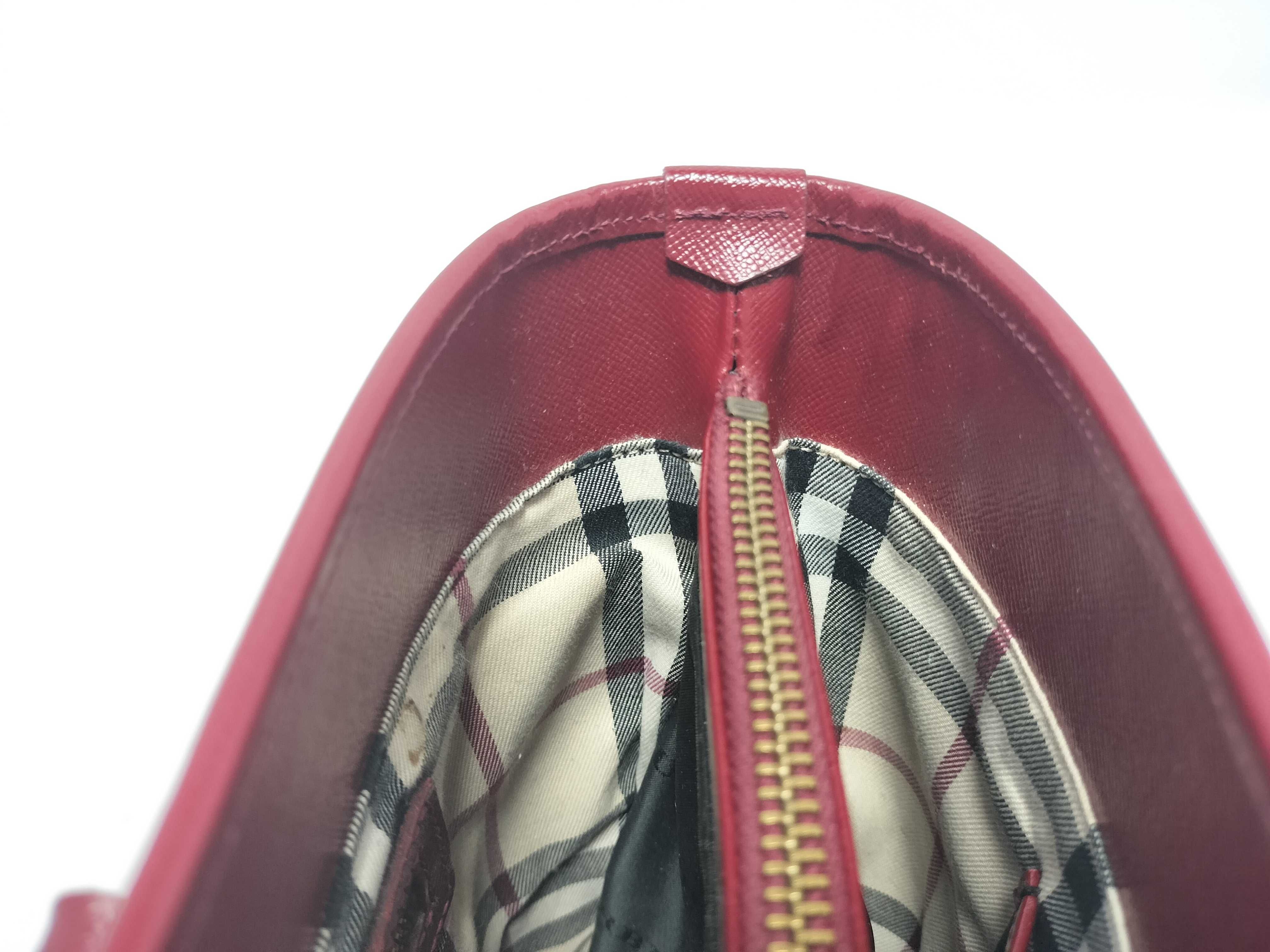 HAND LEATHER RED TOTE BAG — view 9