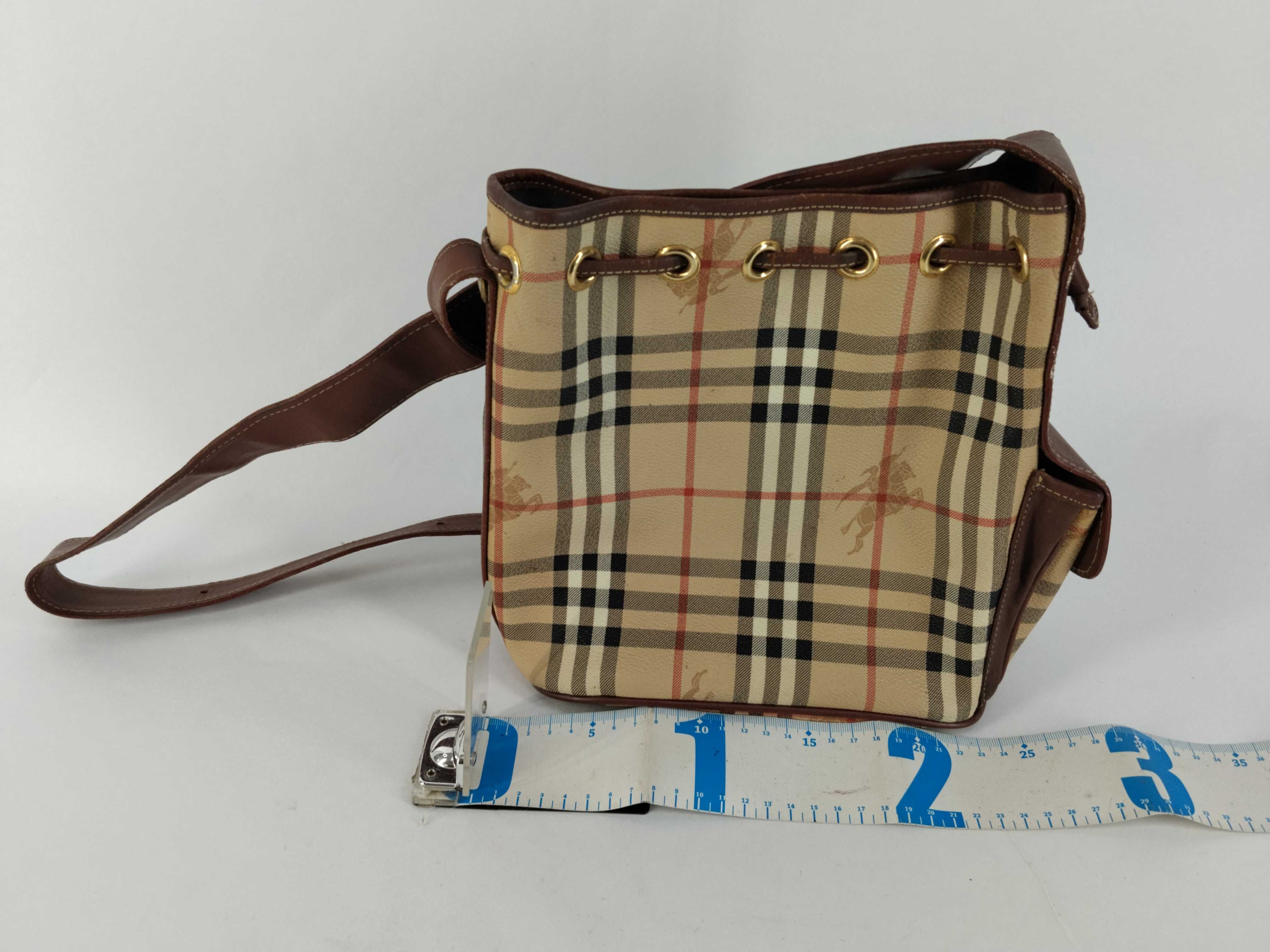 Nova Check Drawstring Shadow Horse Shoulder Bag — view 2