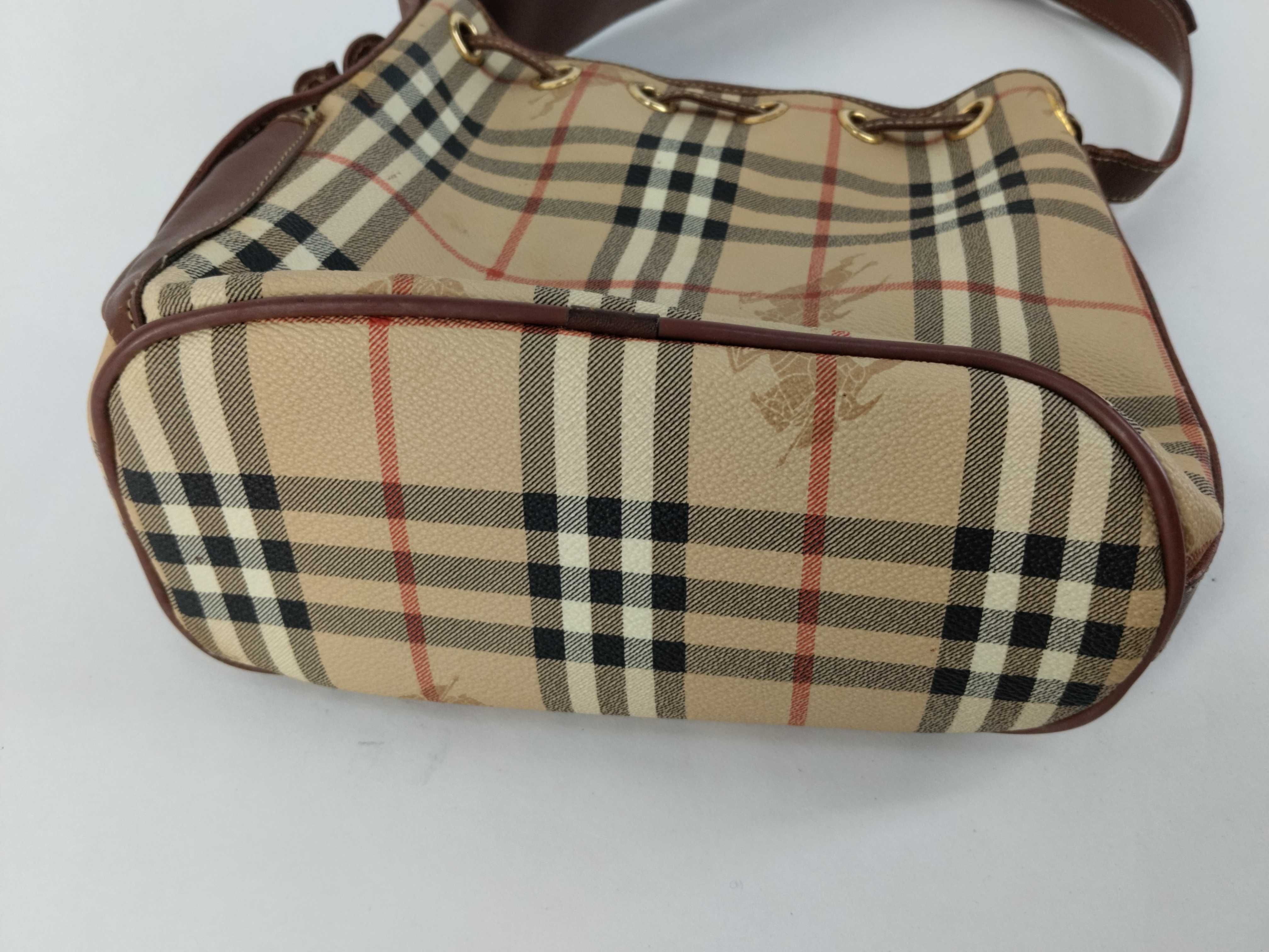 Nova Check Drawstring Shadow Horse Shoulder Bag — view 7