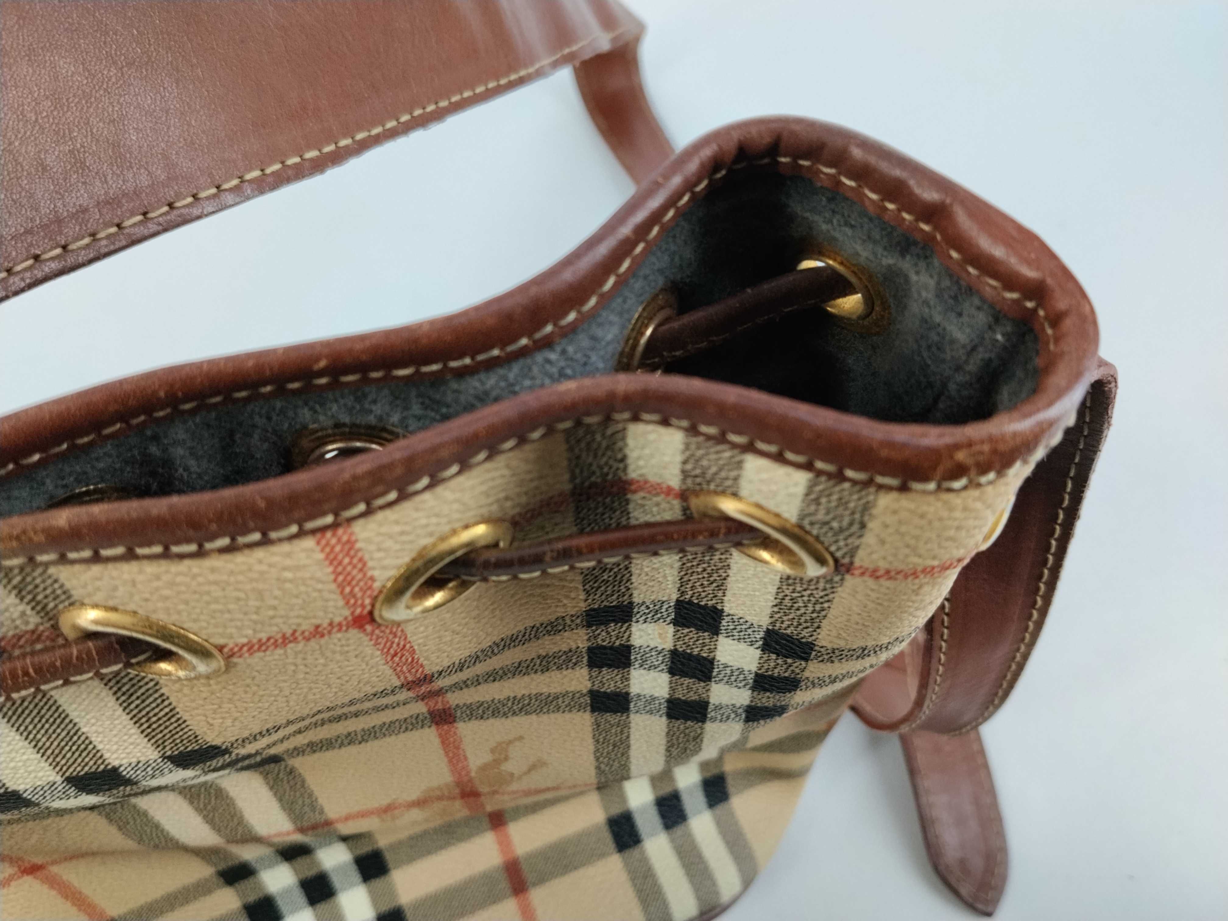Nova Check Drawstring Shadow Horse Shoulder Bag — view 8