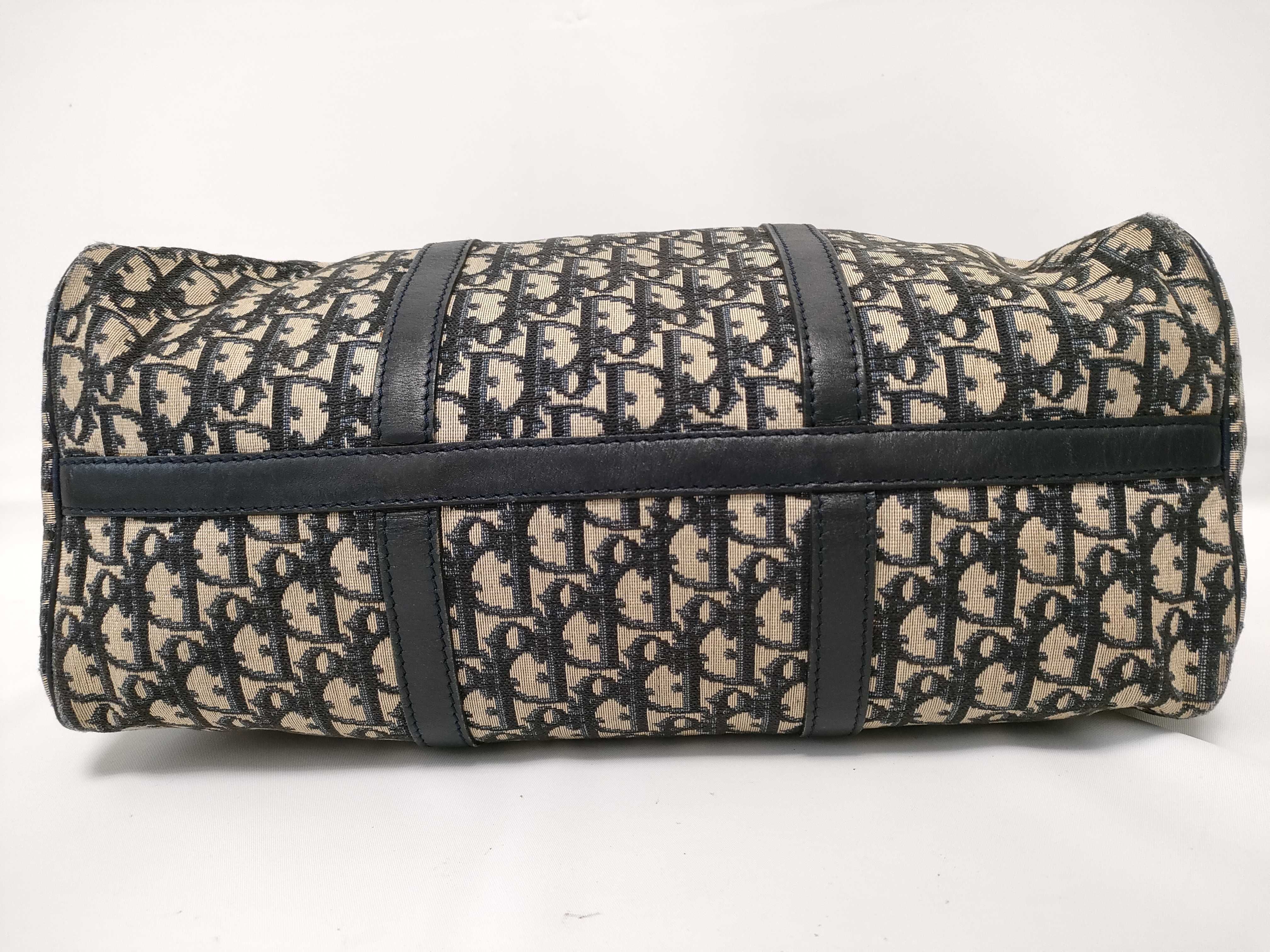 Trotter Canvas Boston Bag, Navy — view 3