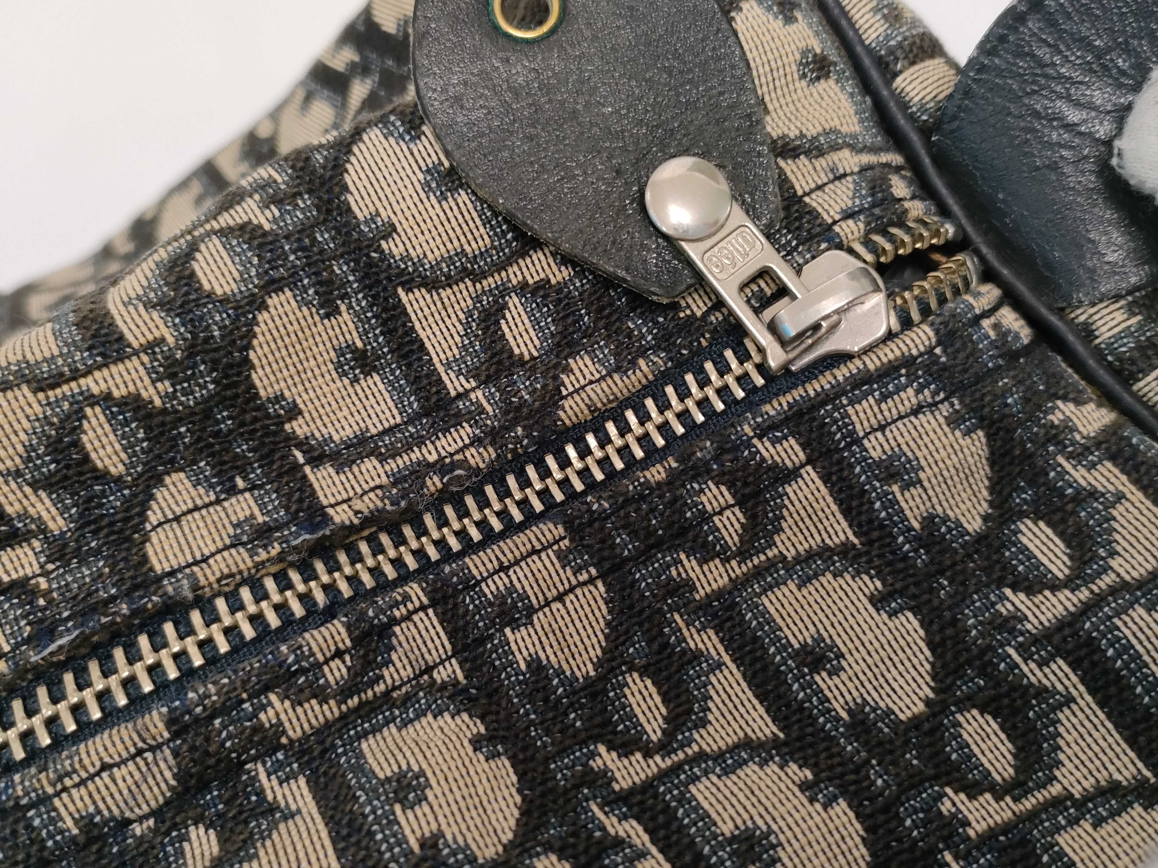 Trotter Canvas Boston Bag, Navy — view 8