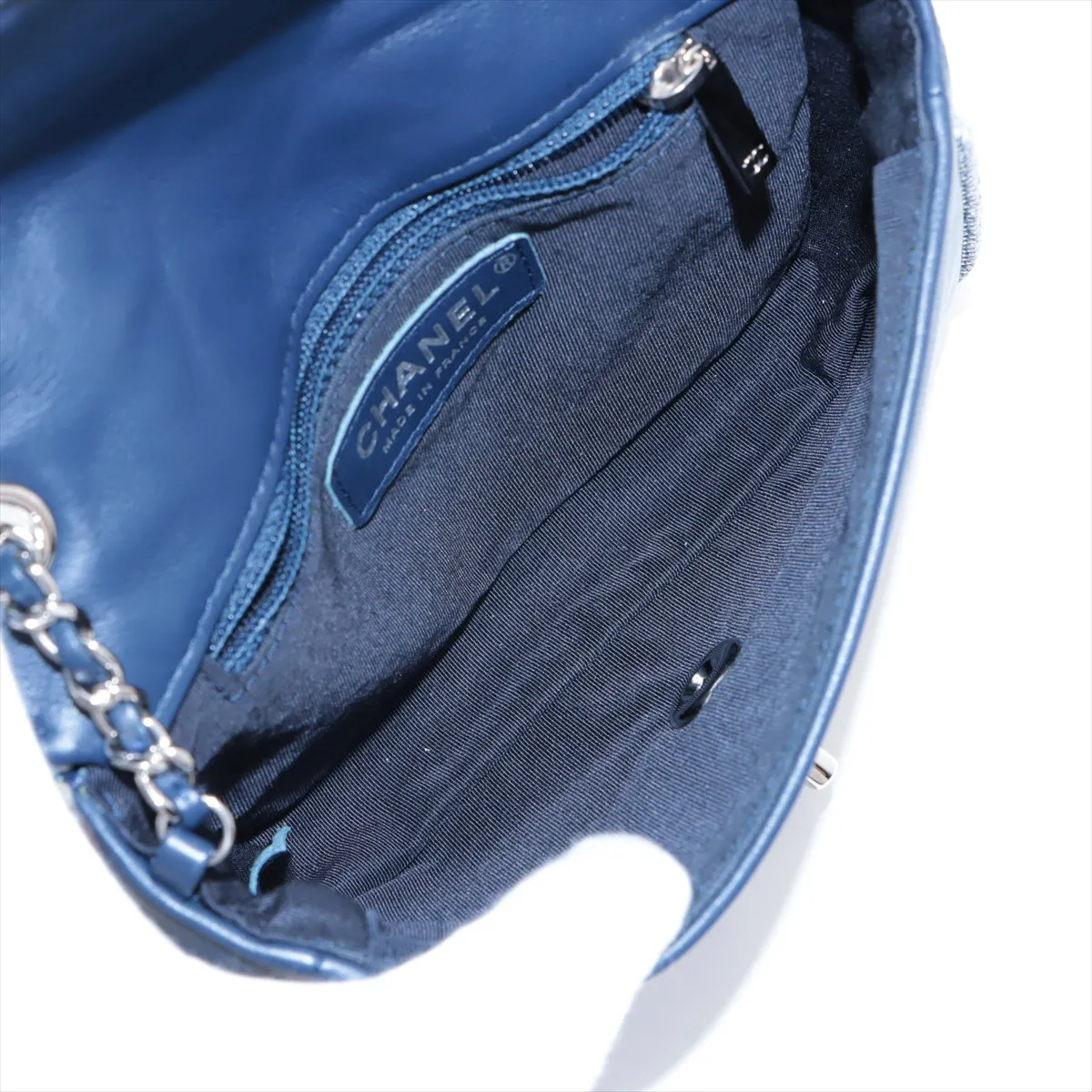 Matelasse Lambskin Single Flap Single Chain Bag Navy Silver Hardware 27179900 No. 27 — view 6
