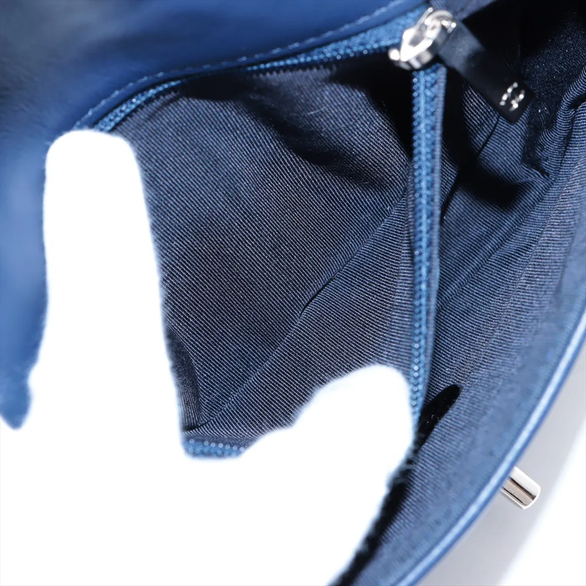 Matelasse Lambskin Single Flap Single Chain Bag Navy Silver Hardware 27179900 No. 27 — view 7