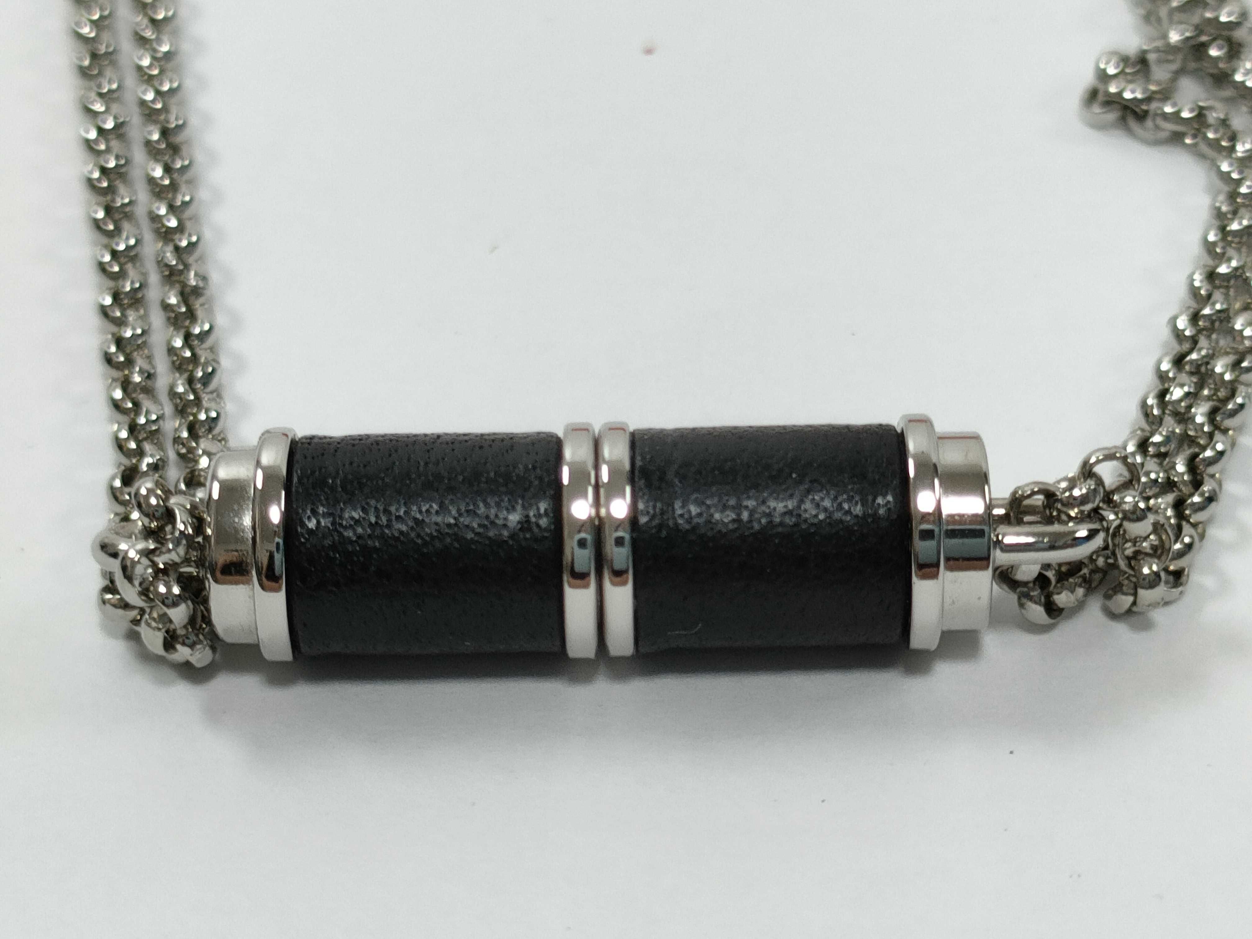Charniere PM Necklace, Black with Silver Hardware, Unused, Hermes Necklace — view 3