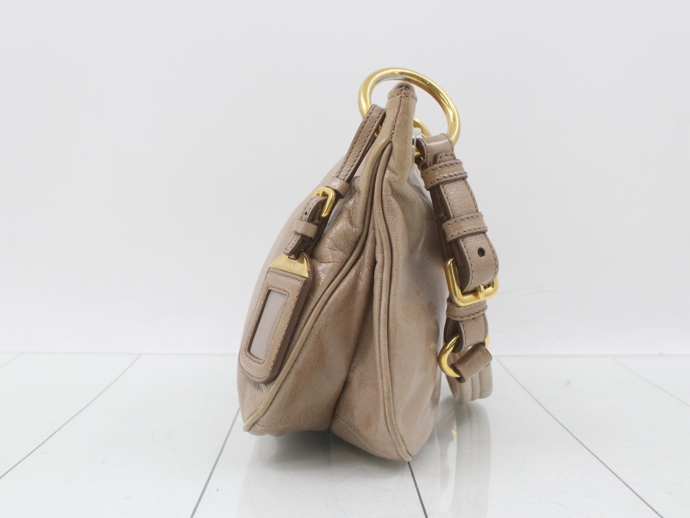 Shoulder bag, pink beige, leather — view 3