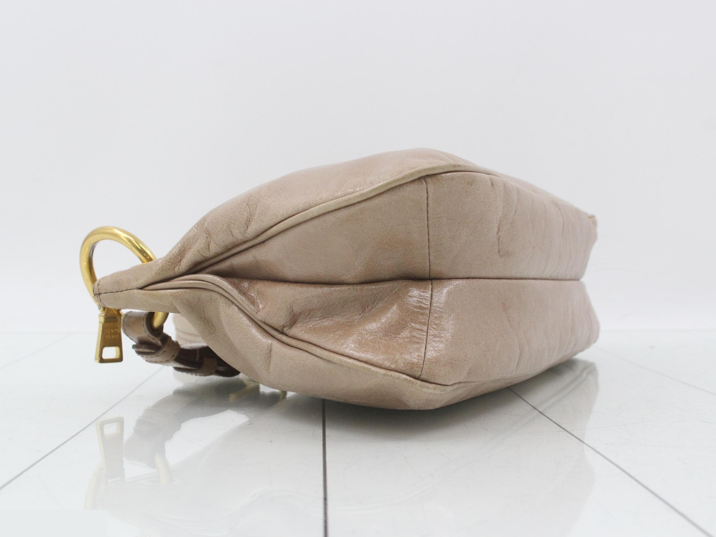 Shoulder bag, pink beige, leather — view 5