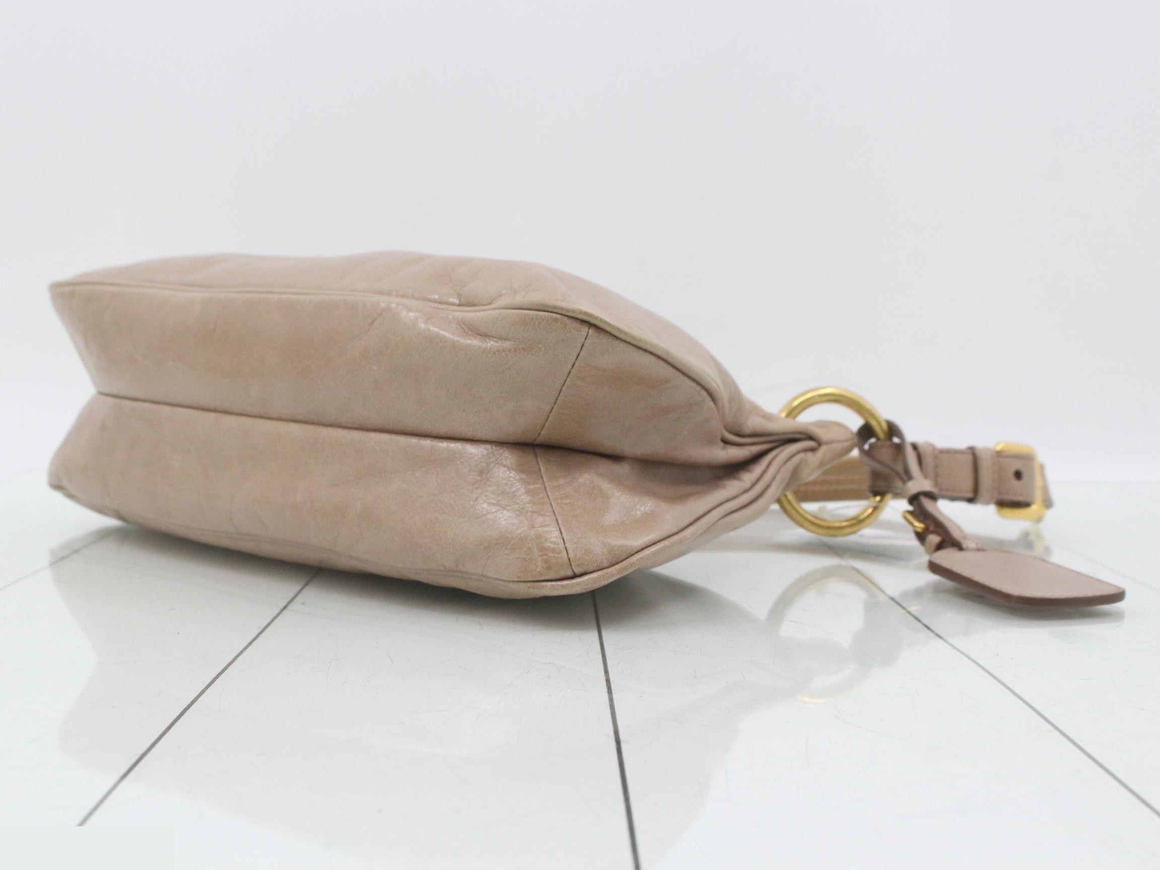 Shoulder bag, pink beige, leather — view 6
