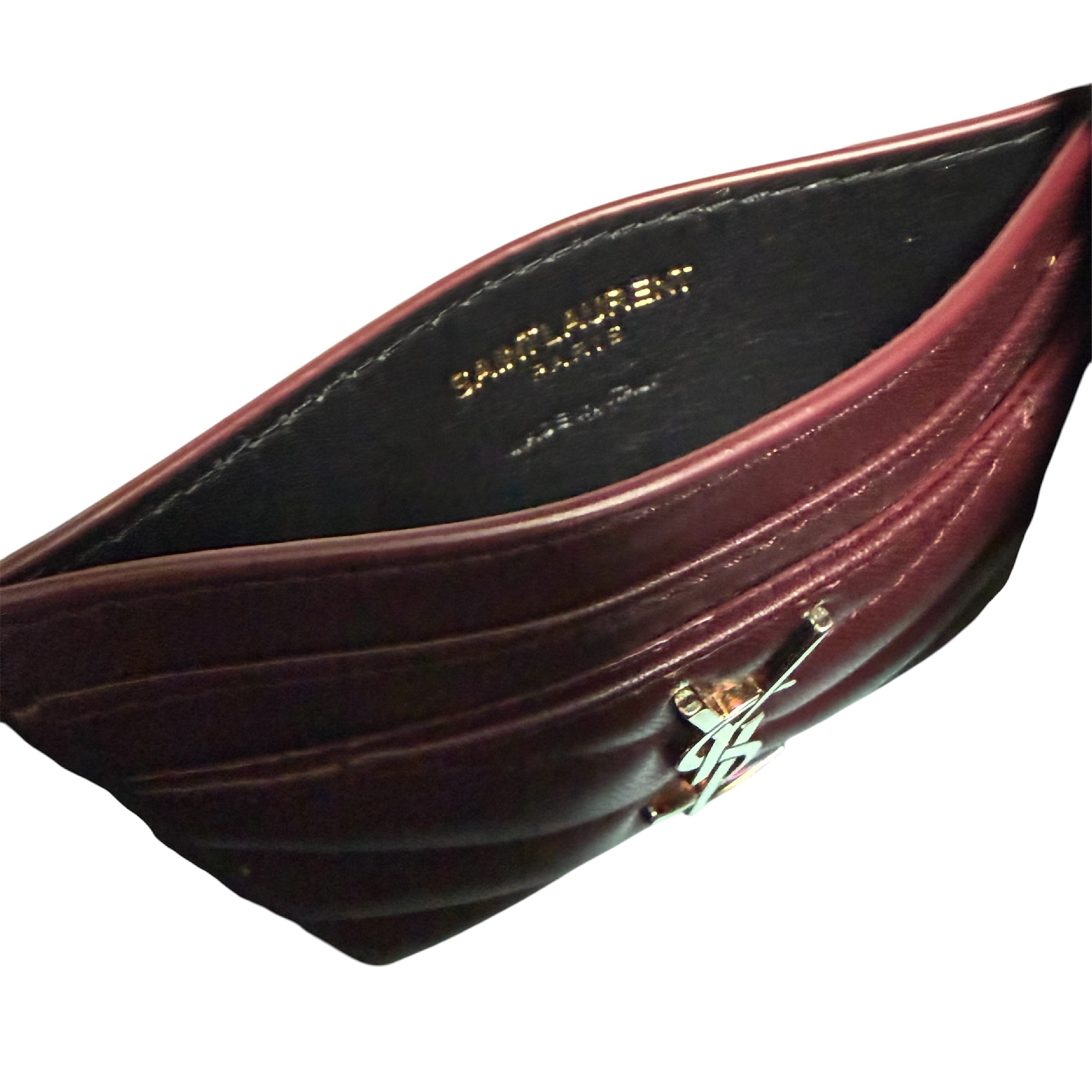Cassandra Wine Red Lambskin Card Case (Card Case/Pass Case/Business Card Holder) — view 4