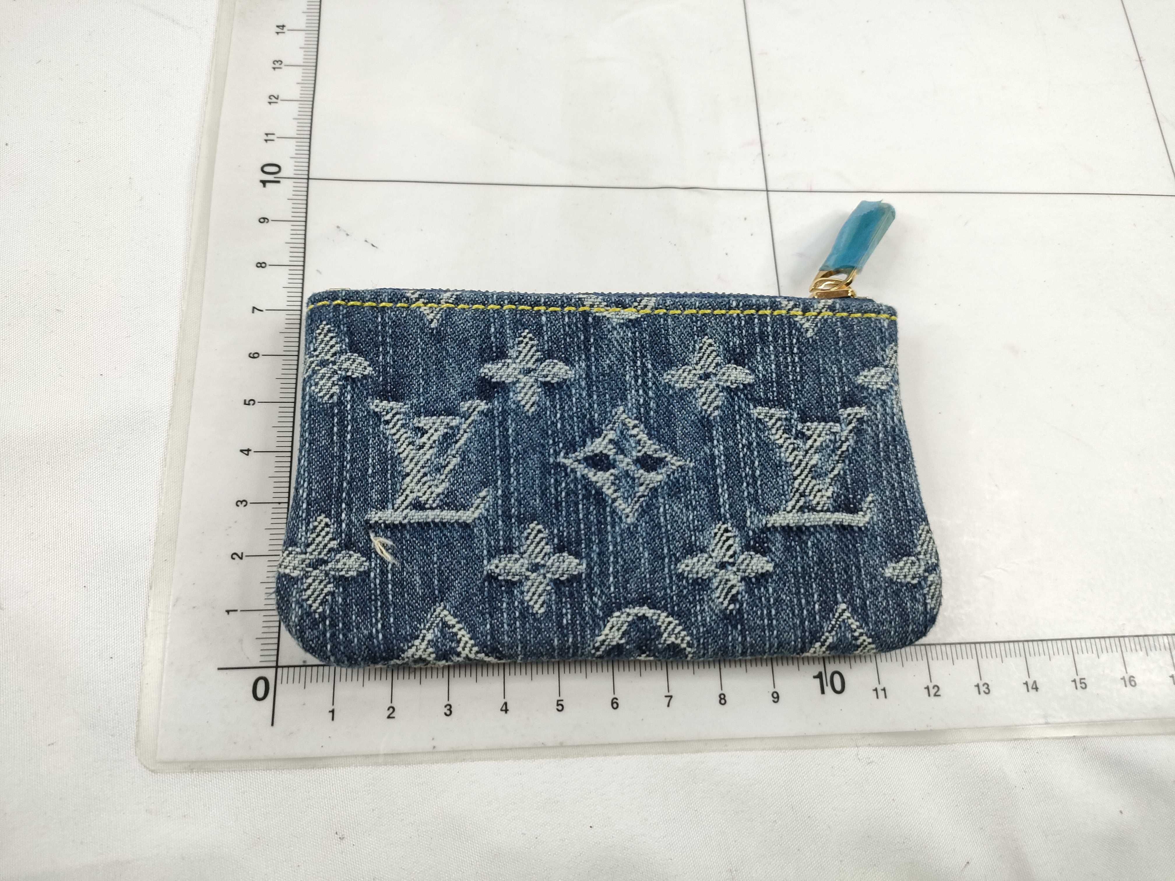 Monogram Denim Monogram Pochette, Cle Denim Coin Case — view 2