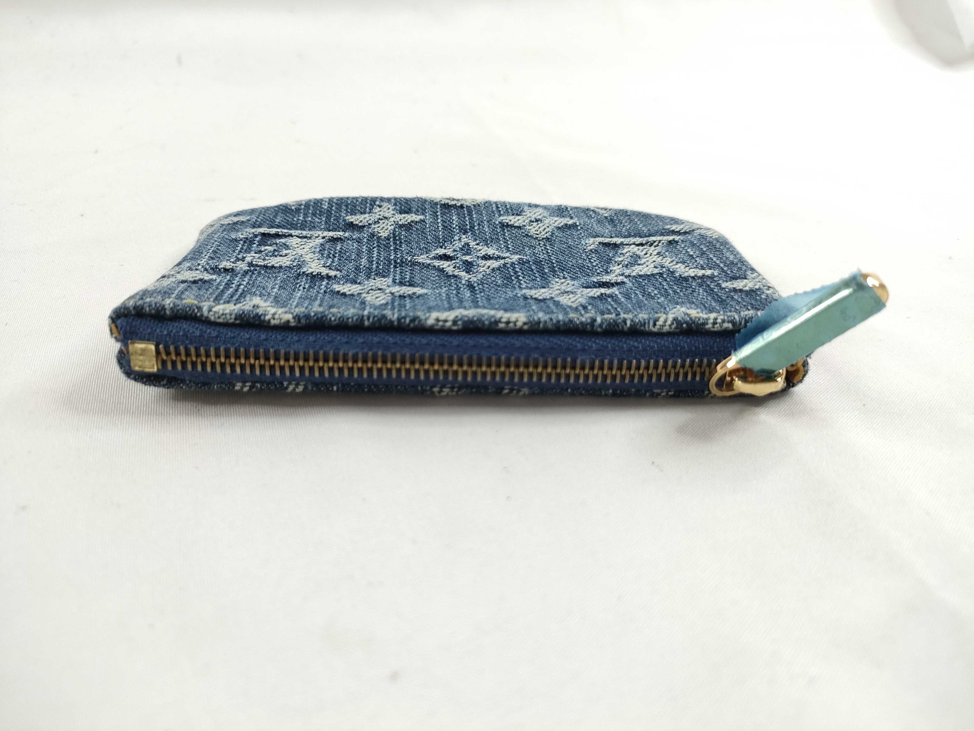 Monogram Denim Monogram Pochette, Cle Denim Coin Case — view 4