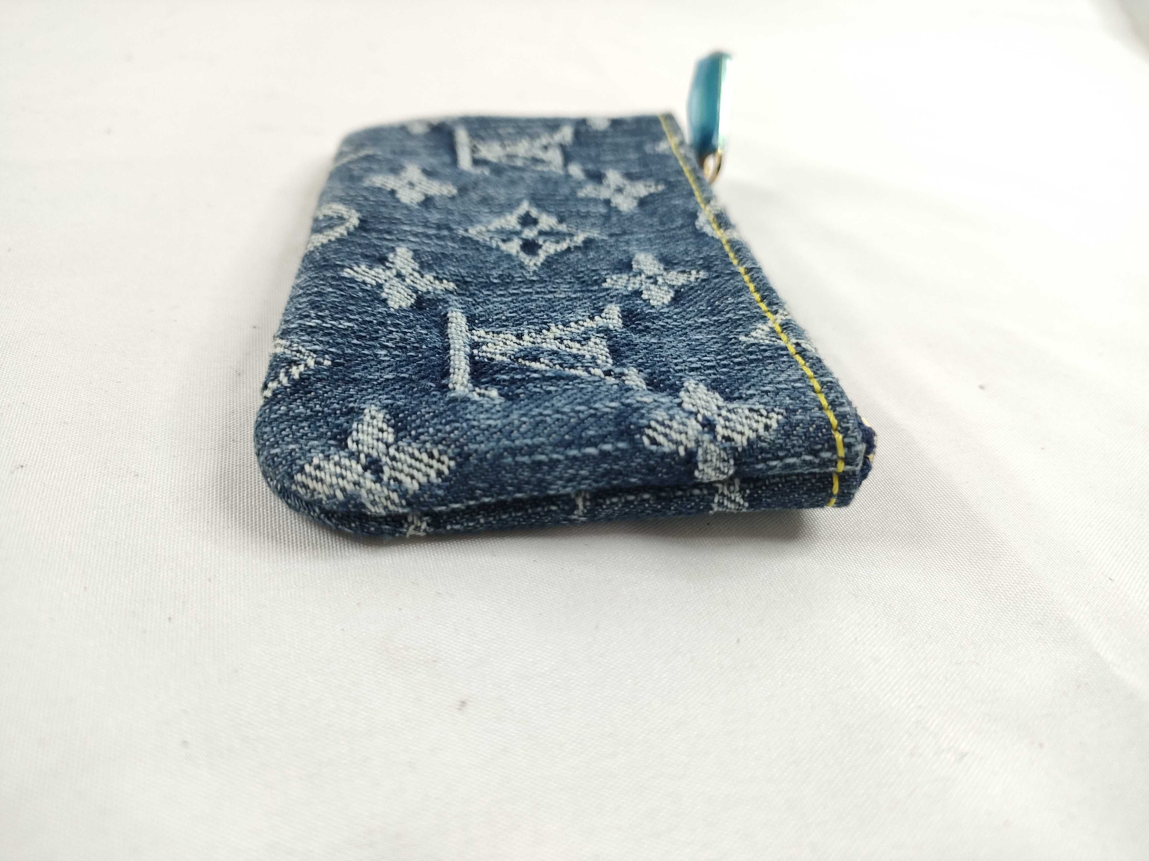 Monogram Denim Monogram Pochette, Cle Denim Coin Case — view 5