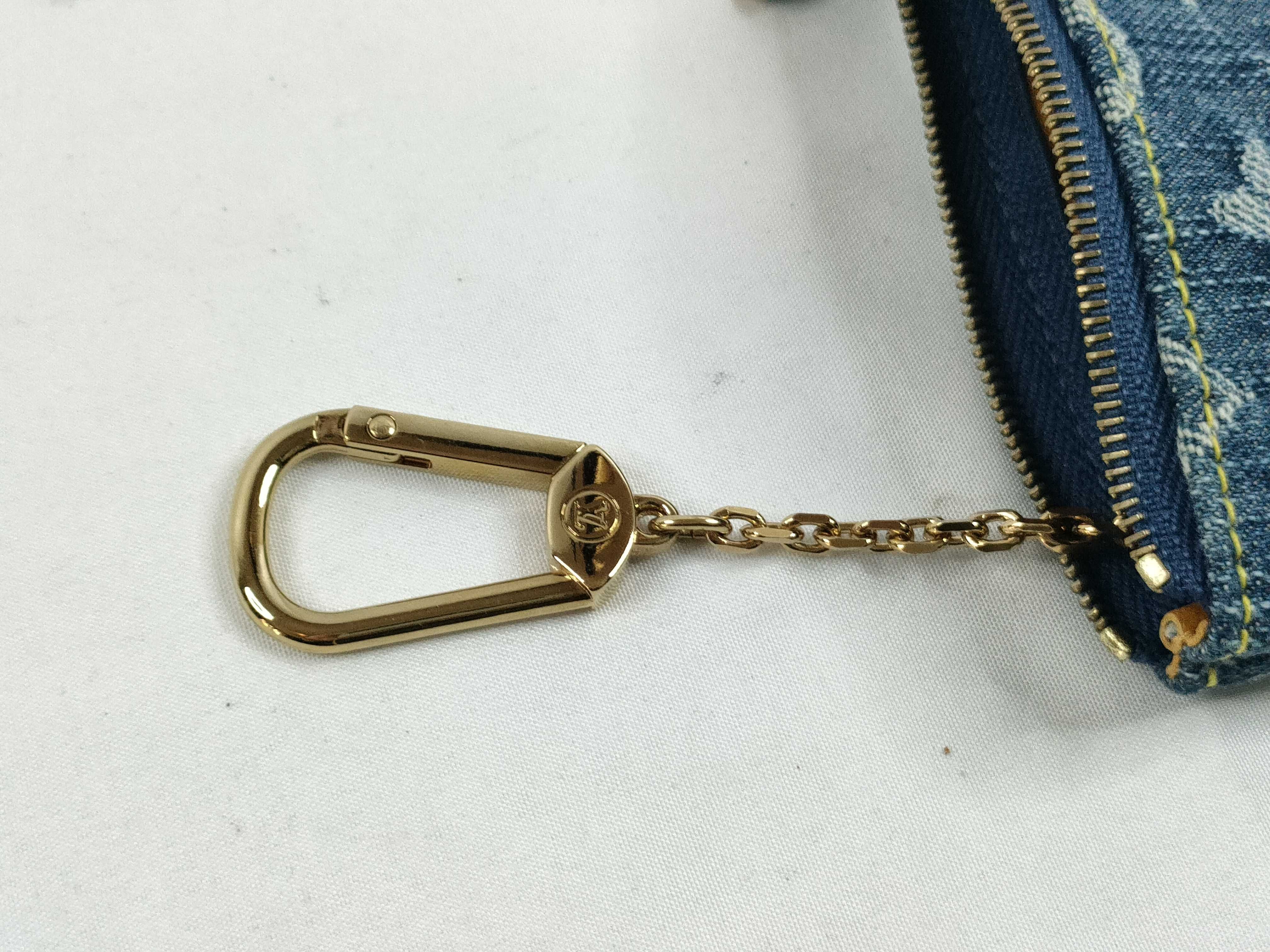 Monogram Denim Monogram Pochette, Cle Denim Coin Case — view 7
