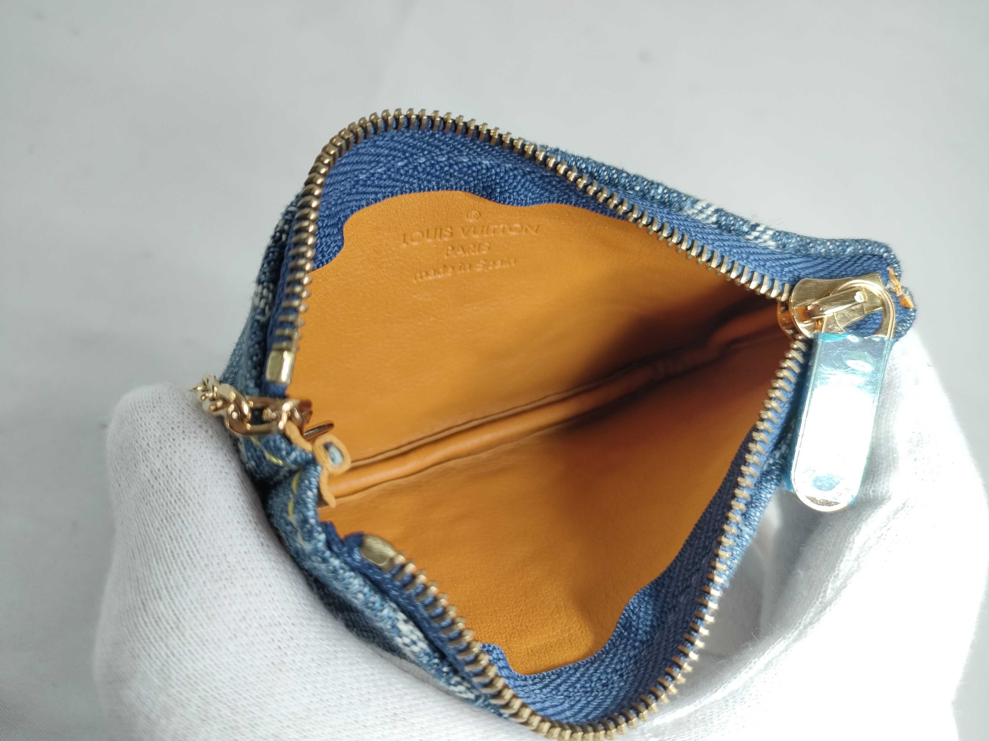 Monogram Denim Monogram Pochette, Cle Denim Coin Case — view 9