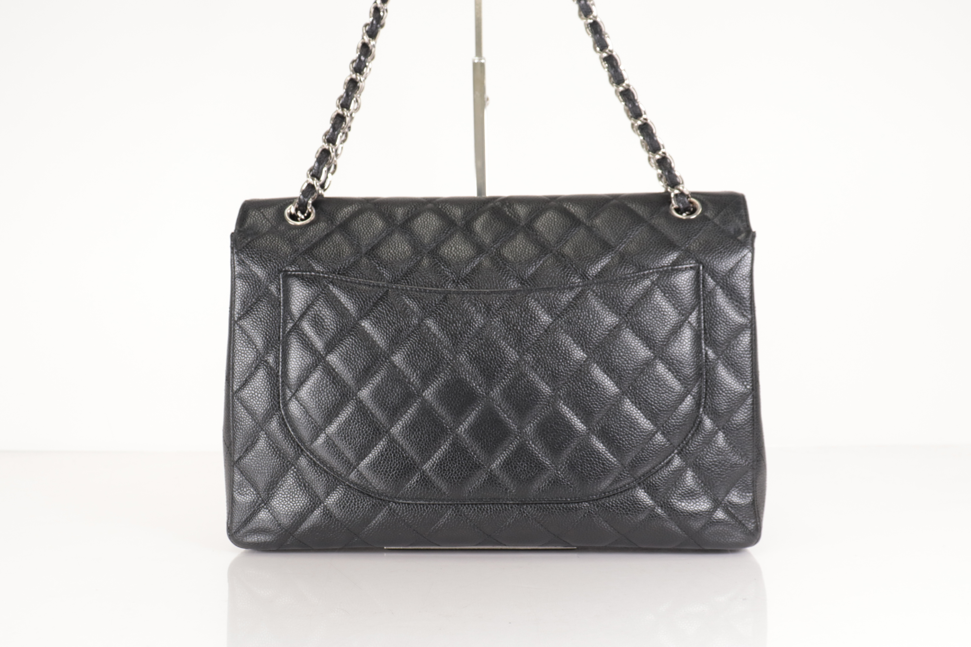 Deca Mat Caviar Chain Shoulder Bag, Silver Hardware, Serial Number 27 — view 3