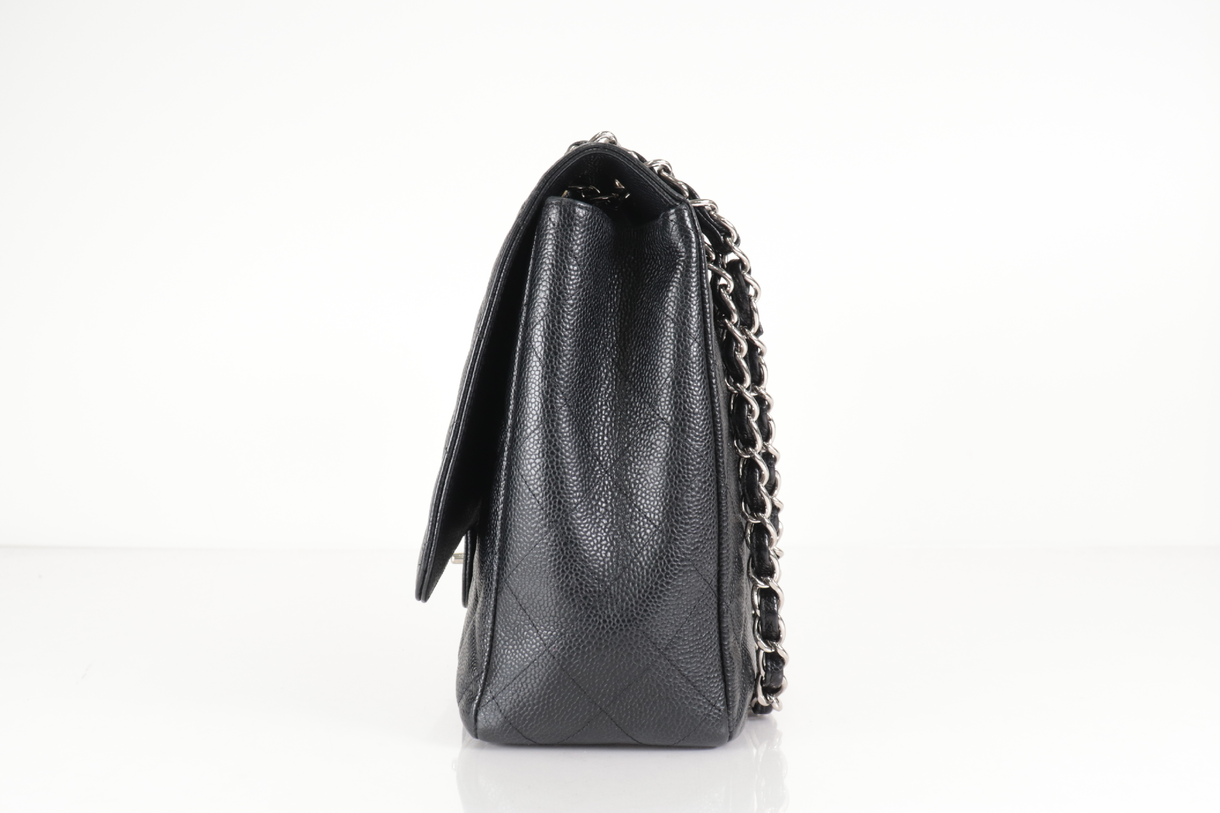Deca Mat Caviar Chain Shoulder Bag, Silver Hardware, Serial Number 27 — view 4