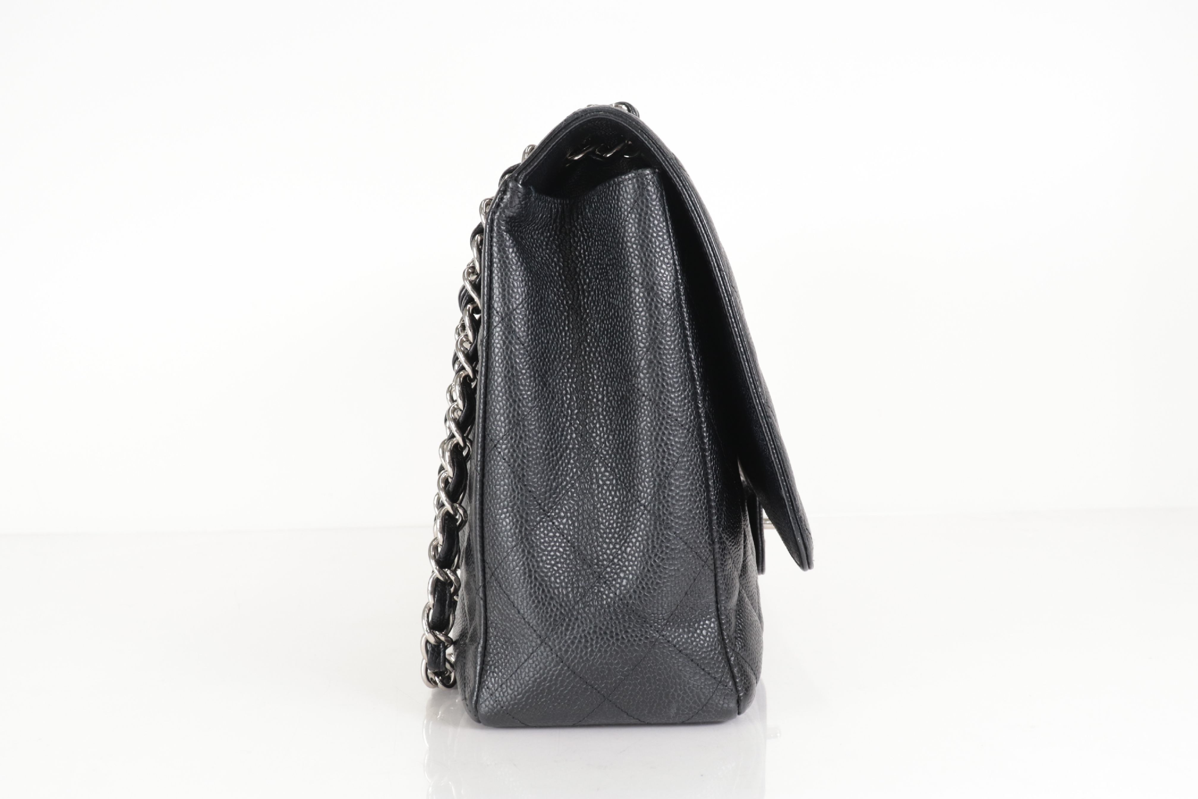 Deca Mat Caviar Chain Shoulder Bag, Silver Hardware, Serial Number 27 — view 5