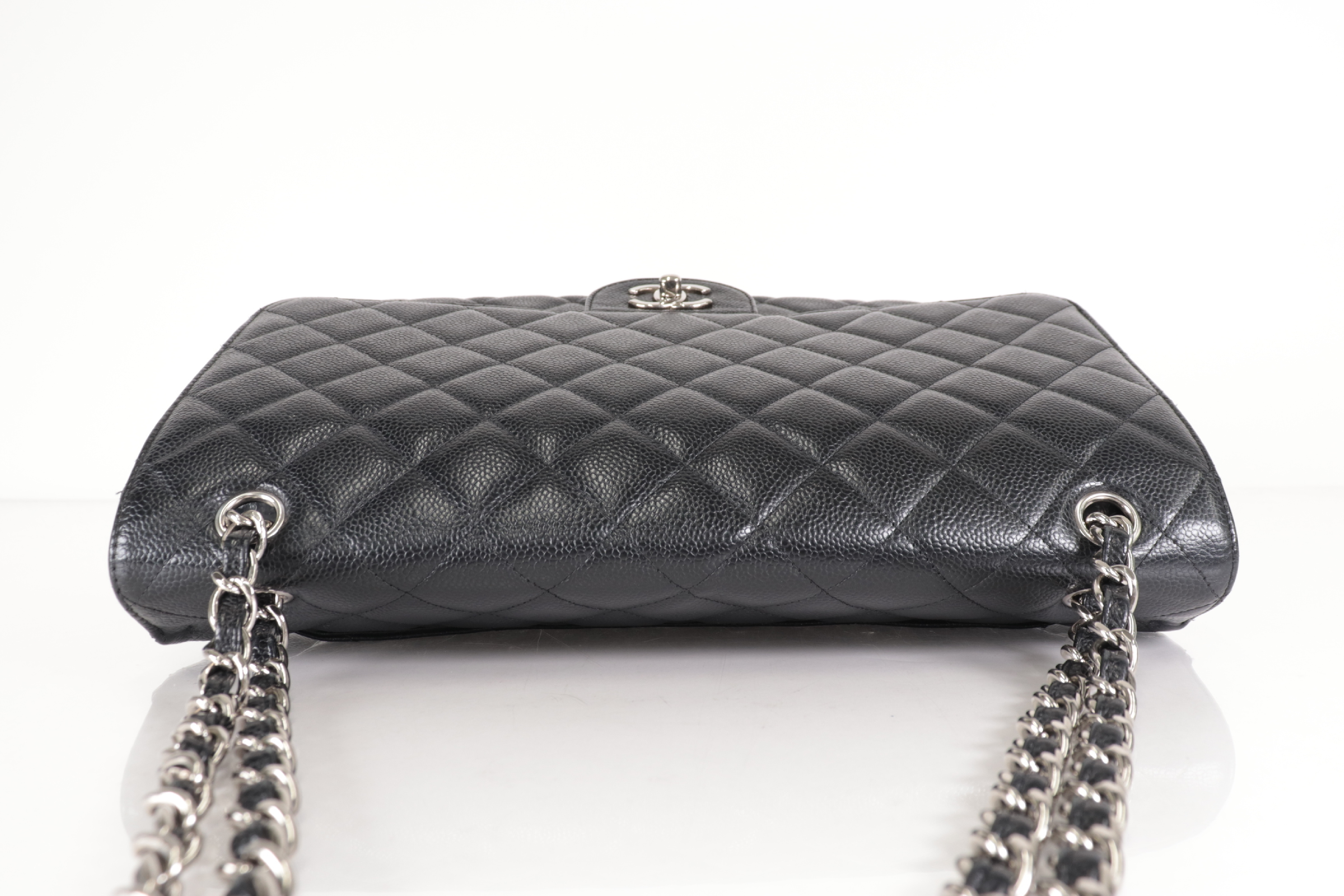 Deca Mat Caviar Chain Shoulder Bag, Silver Hardware, Serial Number 27 — view 6