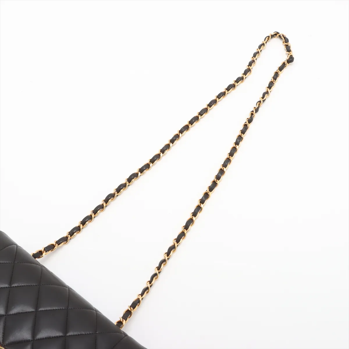 Matelasse Lambskin Single Flap Single Chain Bag Diana Flap Black Gold Hardware — view 5